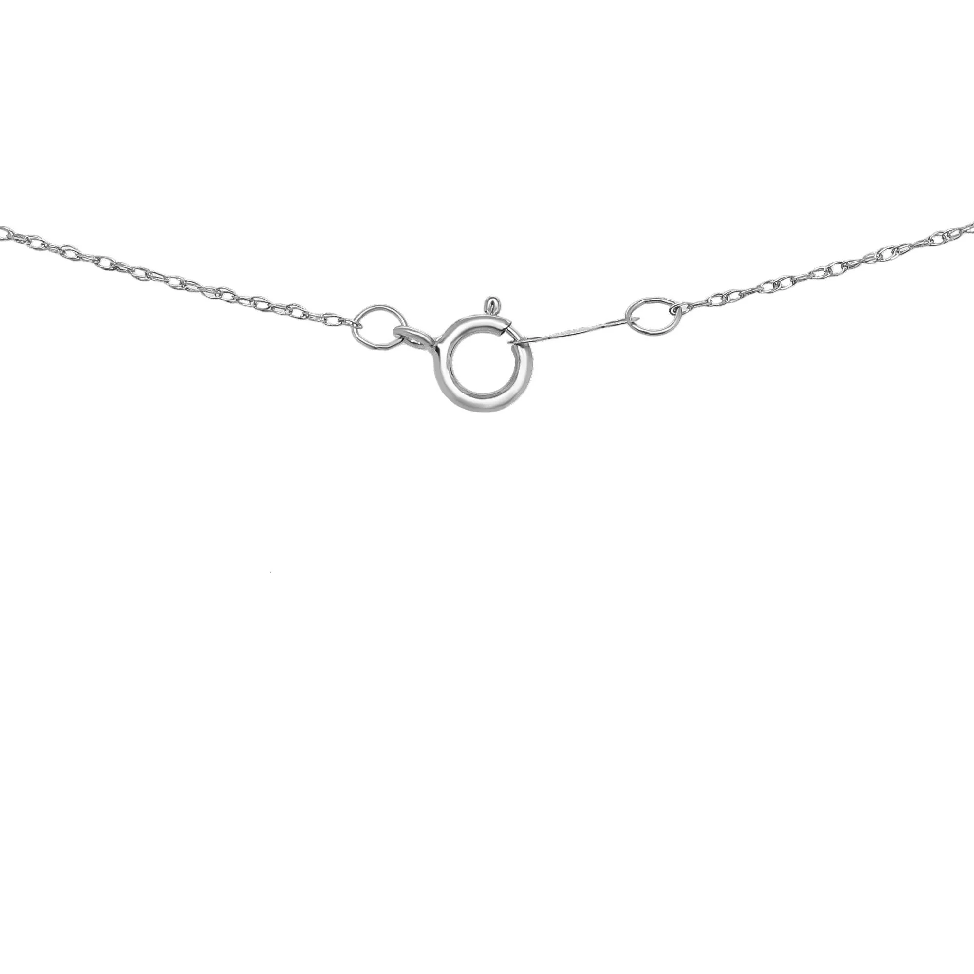 Aquamarine and Diamond Accent Pendant Necklace 10K White Gold Size 18" - Image 4