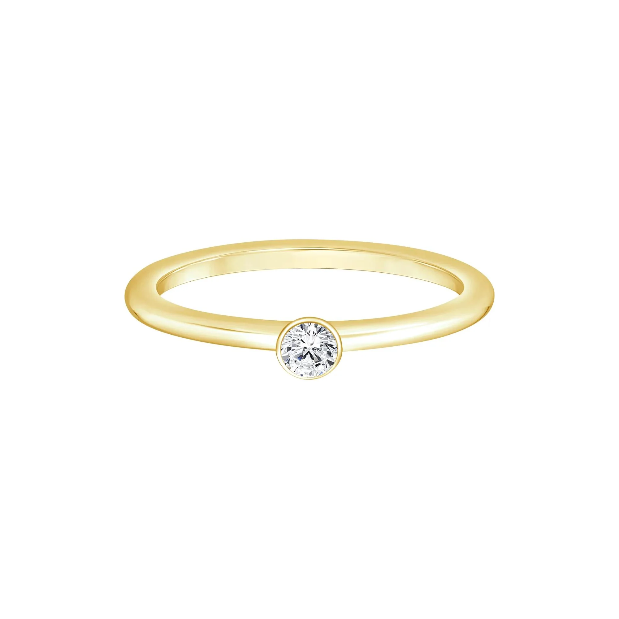 1/10 CT. Tw. Diamond Ring 10K Yellow Gold Round Brilliant Cut Size 7 1mm