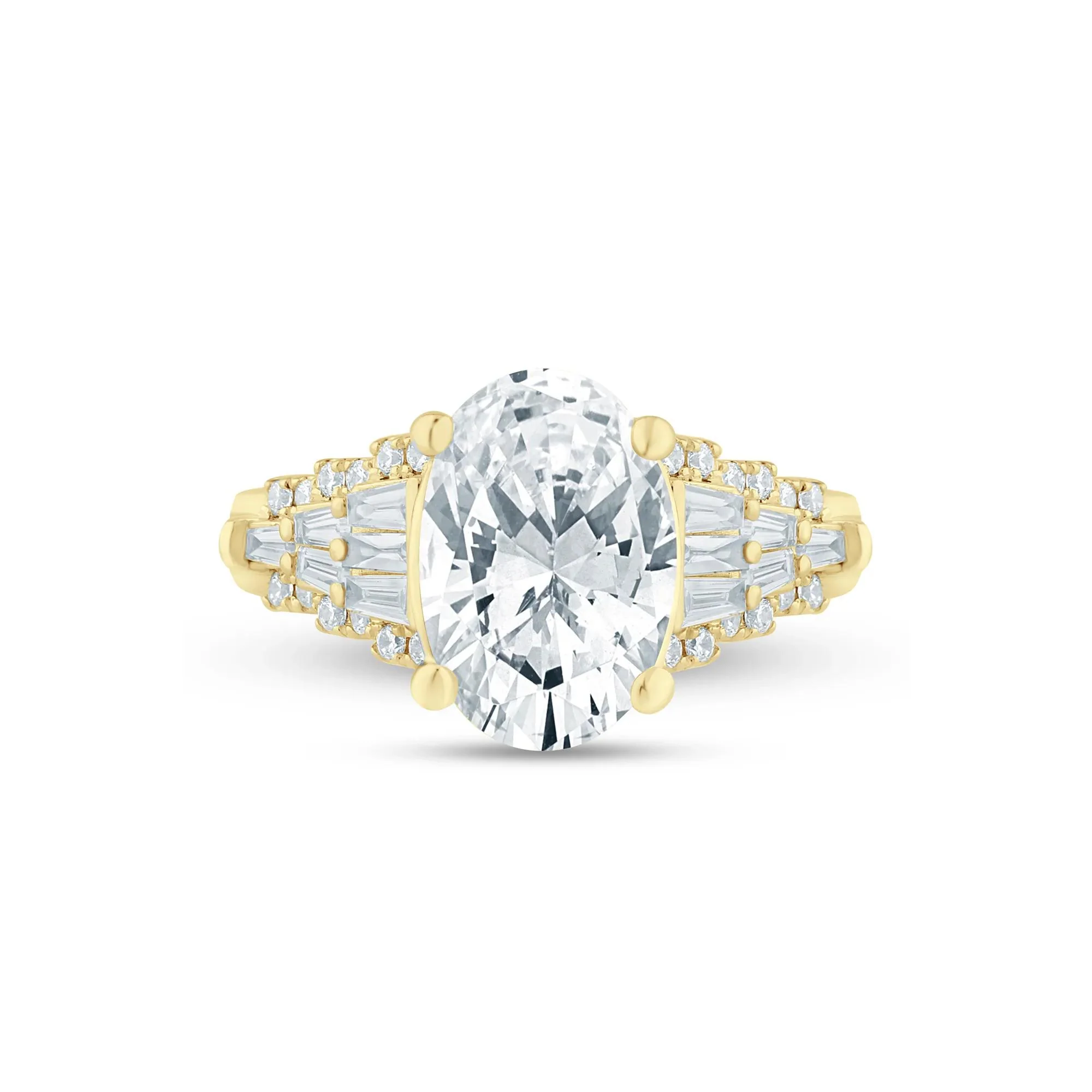 12 CT. Tw. Lab Grown Diamond Oval Engagement Ring 14K Yellow Gold (3 /) Size 7 2mm
