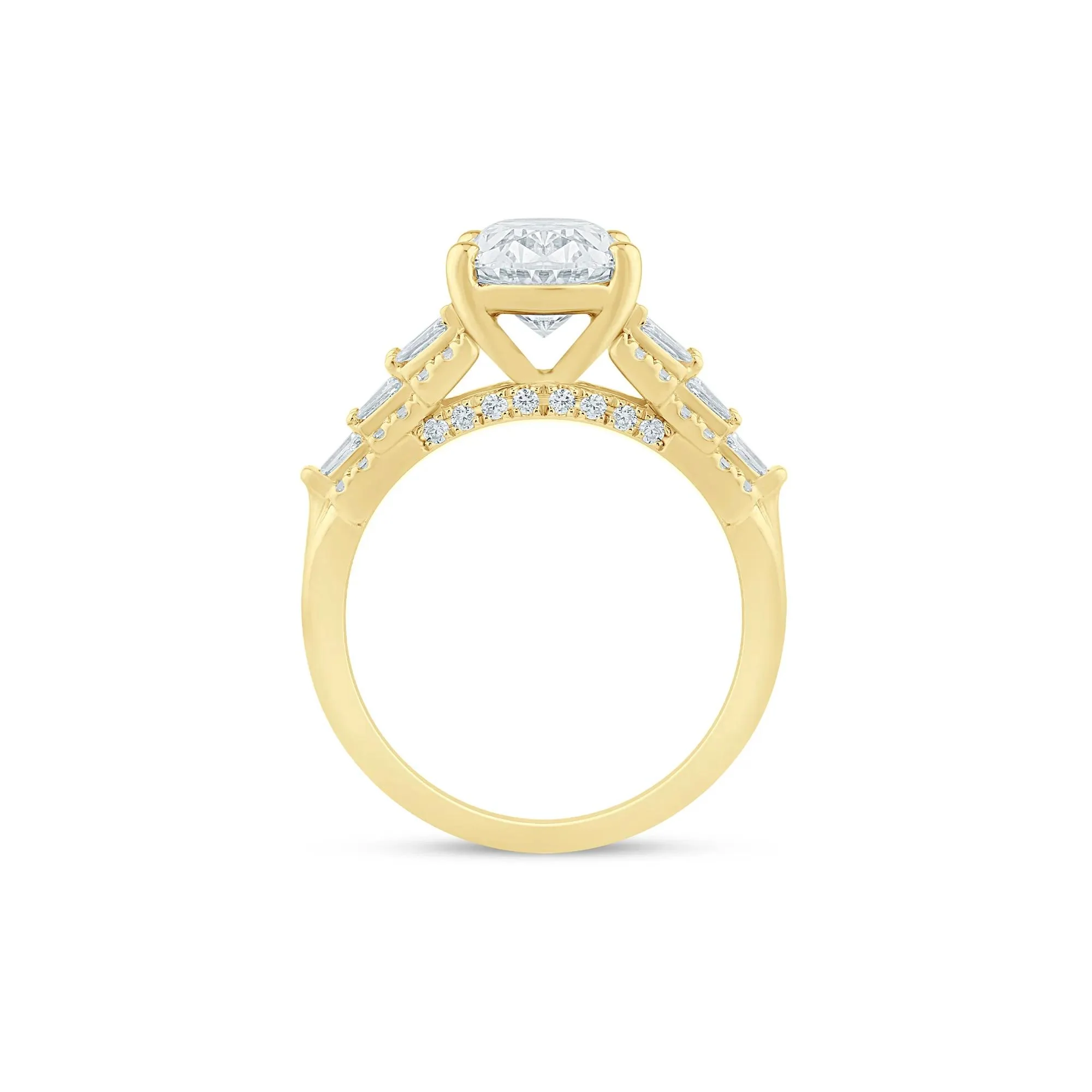 12 CT. Tw. Lab Grown Diamond Oval Engagement Ring 14K Yellow Gold (3 /) Size 9 2mm - Image 2