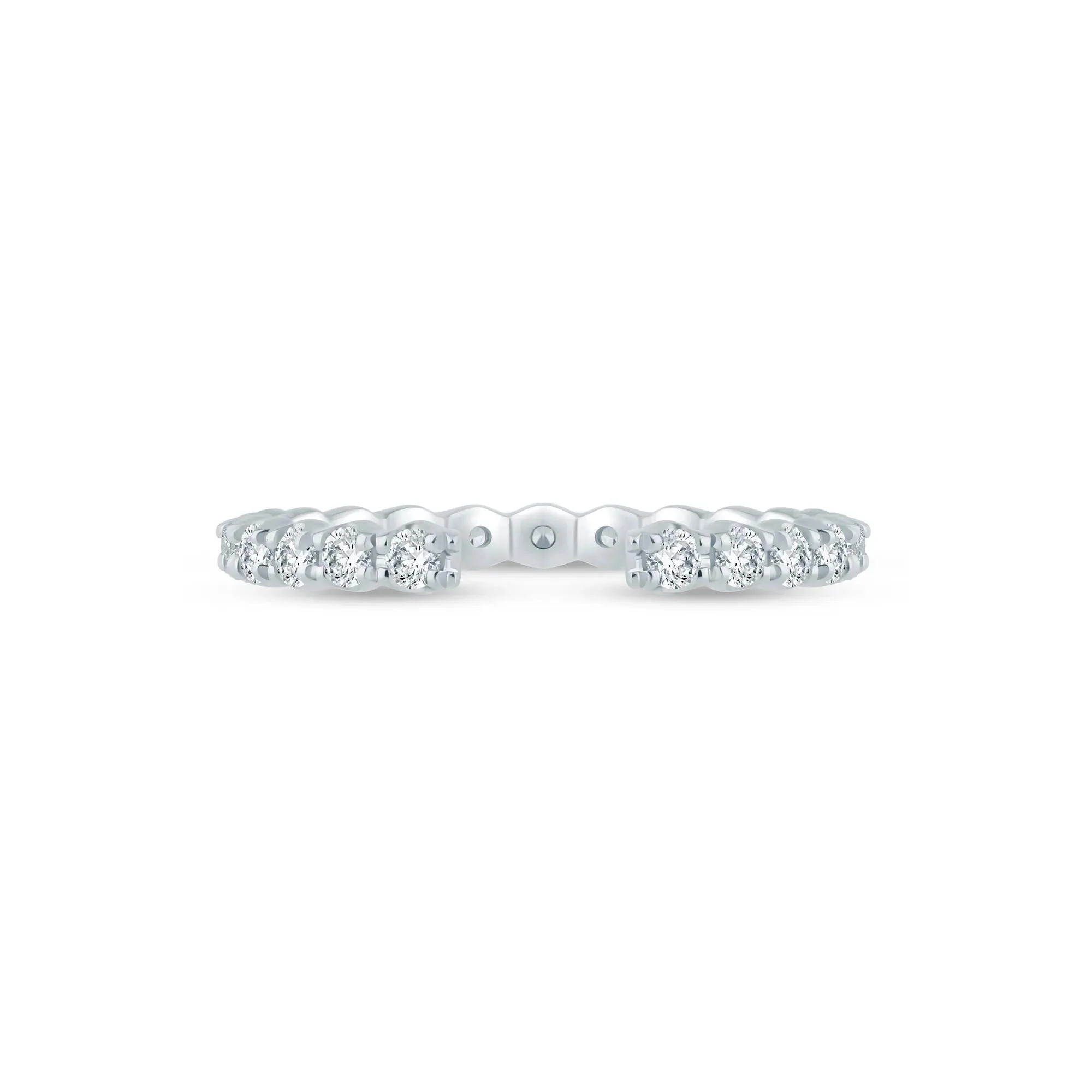 5/8 CT. Tw. Lab Grown Diamond Open Anniversary Band Ring 14K White Gold Round Brilliant Cut Size 8 2mm