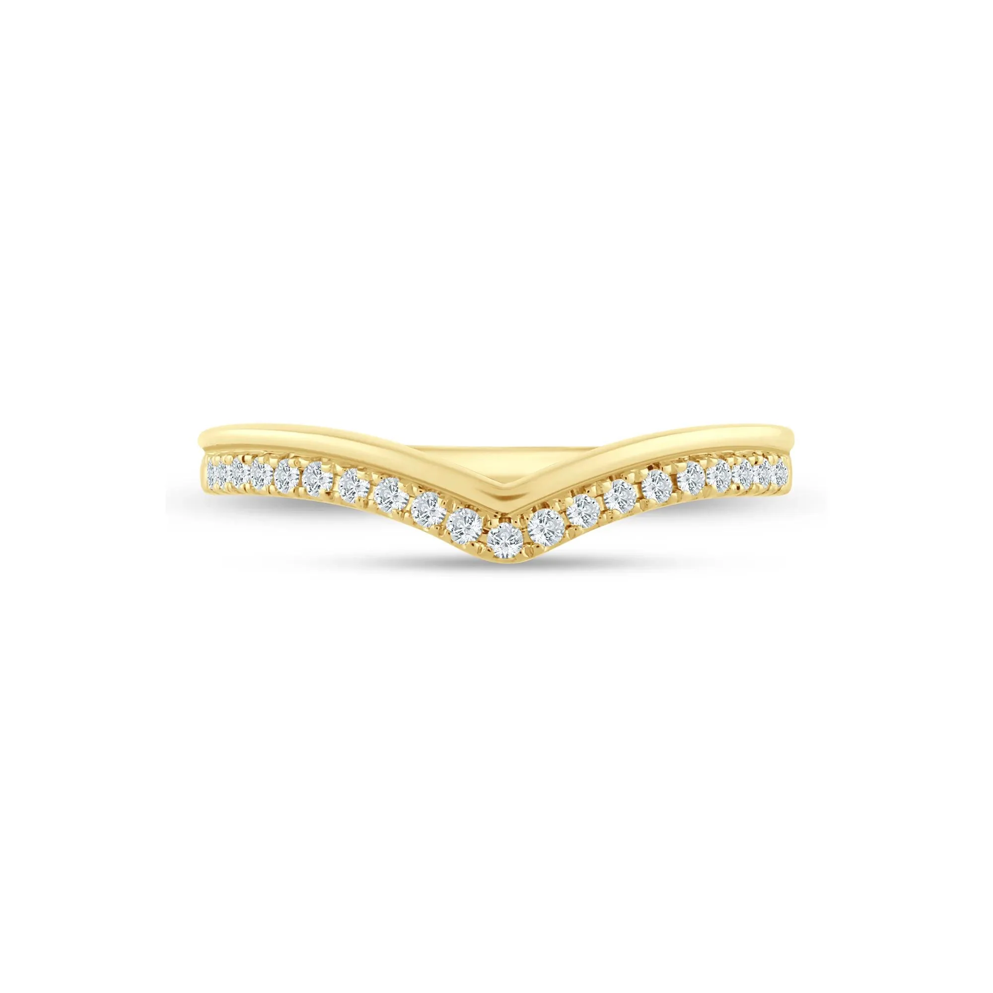 1/7 CT. Tw. Lab Grown Diamond Contour Band Ring 14K Yellow Gold Size 6.5 1.5mm
