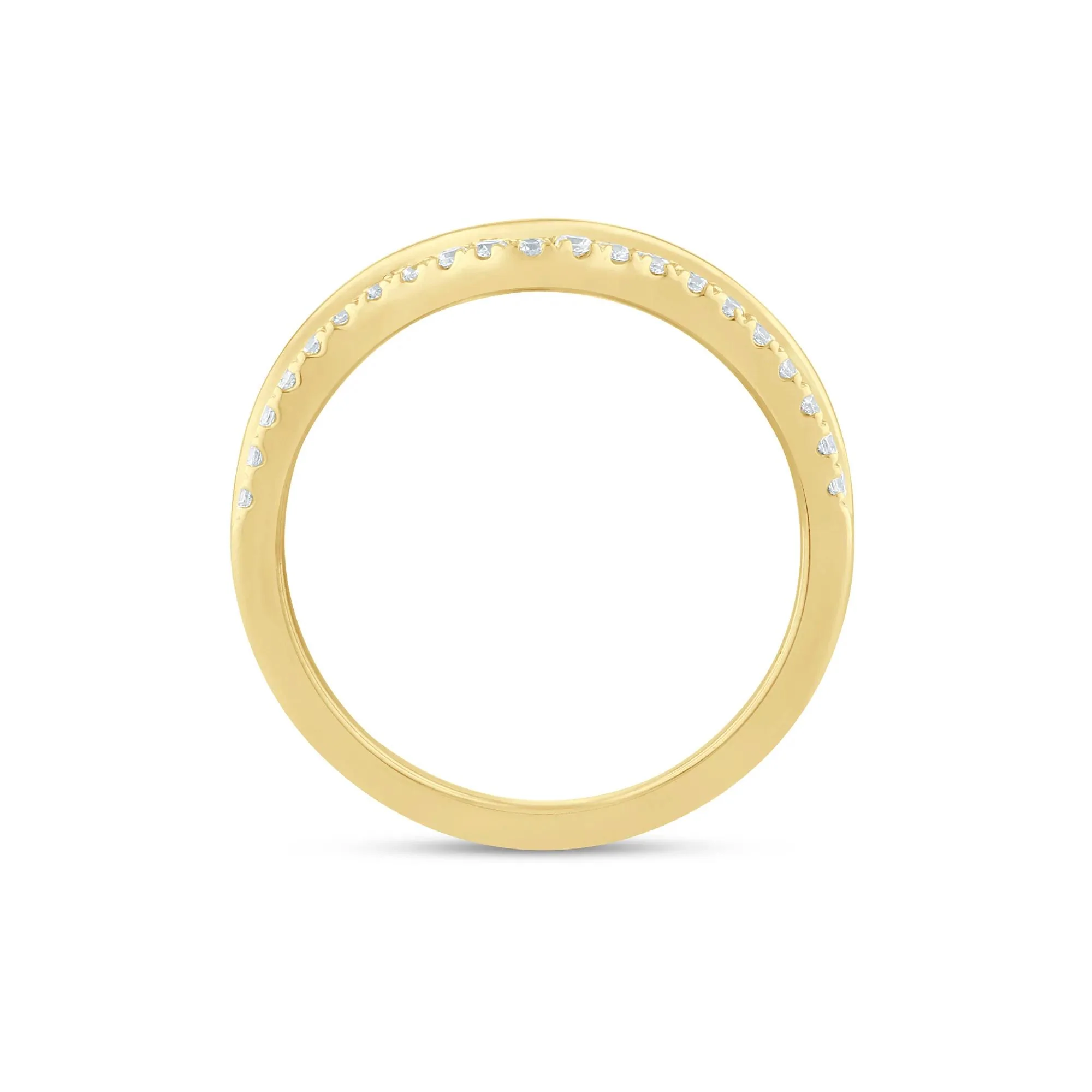 1/7 CT. Tw. Lab Grown Diamond Contour Band Ring 14K Yellow Gold Size 7.5 1.5mm - Image 2