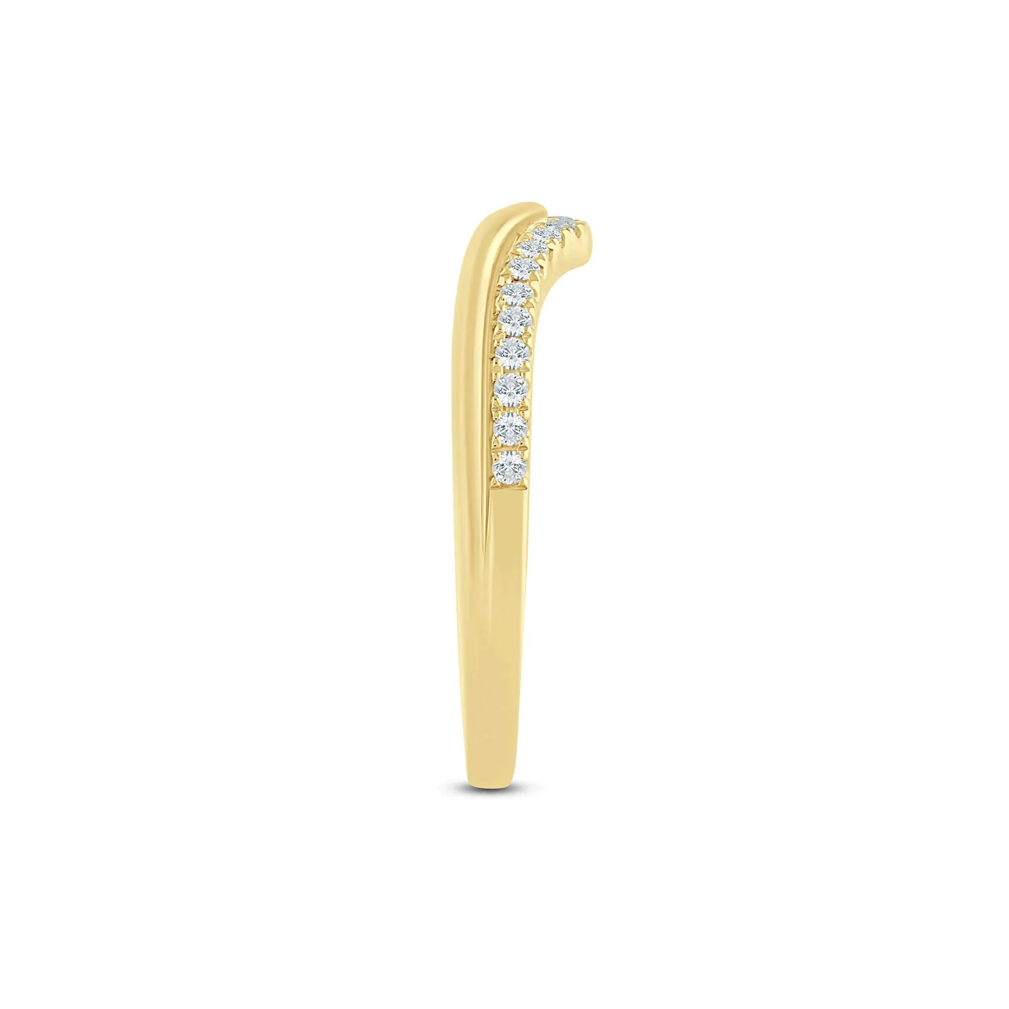 1/7 CT. Tw. Lab Grown Diamond Contour Band Ring 14K Yellow Gold Size 8 1.5mm - Image 3