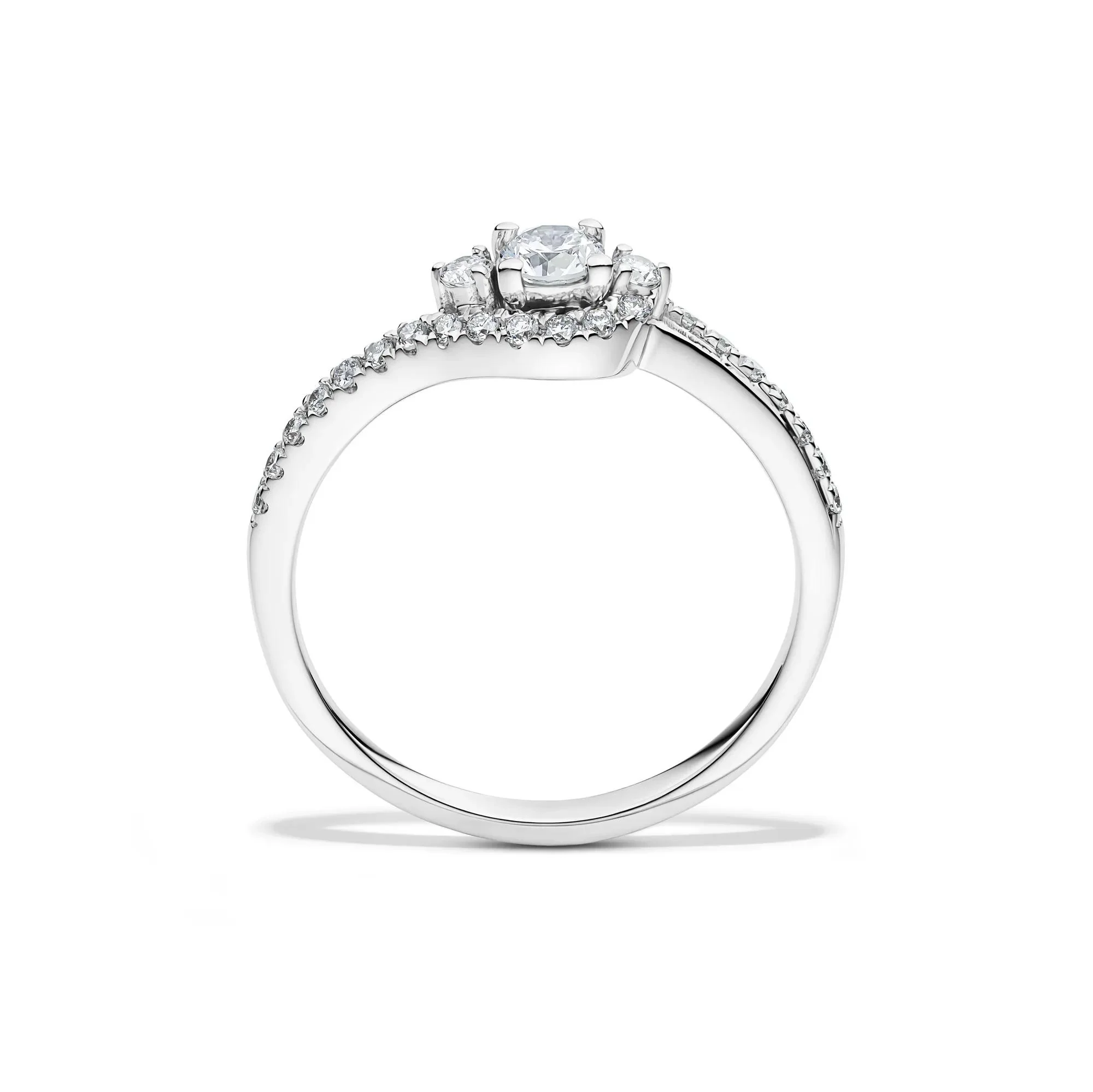 3/8 CT. Tw. Lab Grown Diamond Promise Ring .925 Sterling Silver White Size 6 1.5mm - Image 3