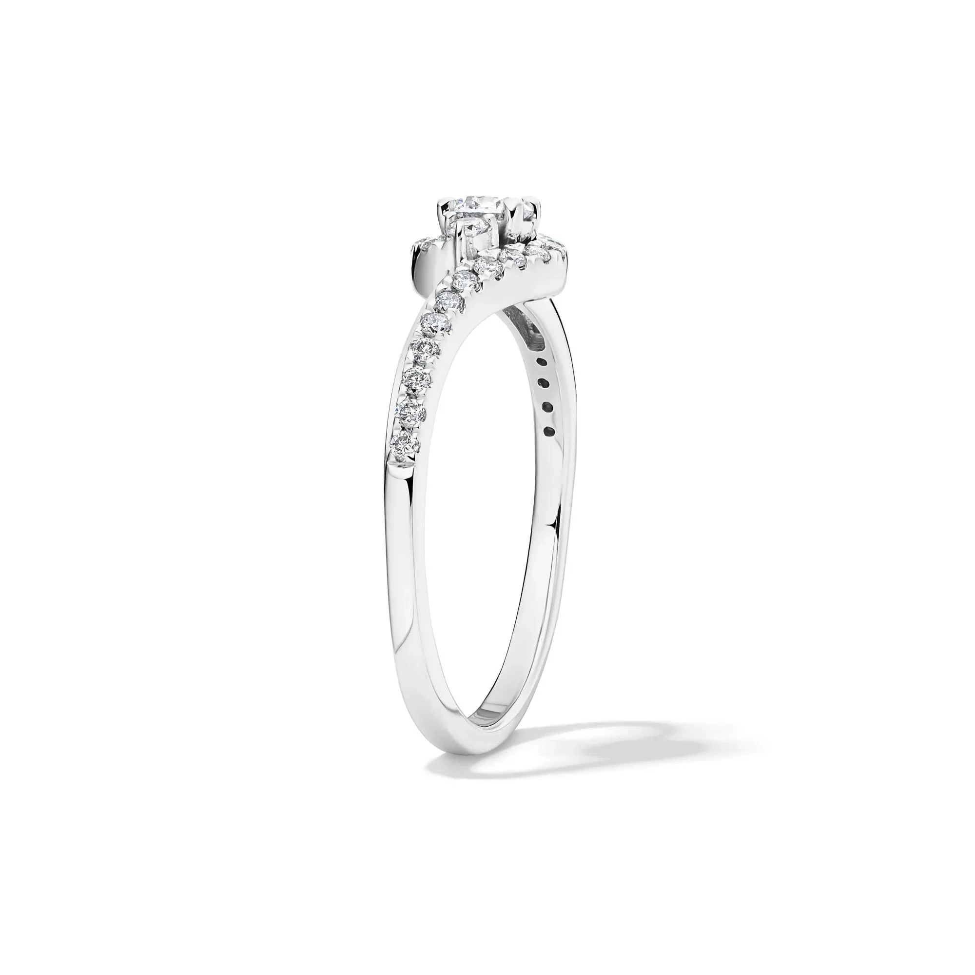 3/8 CT. Tw. Lab Grown Diamond Promise Ring .925 Sterling Silver White Size 6.5 1.5mm - Image 2