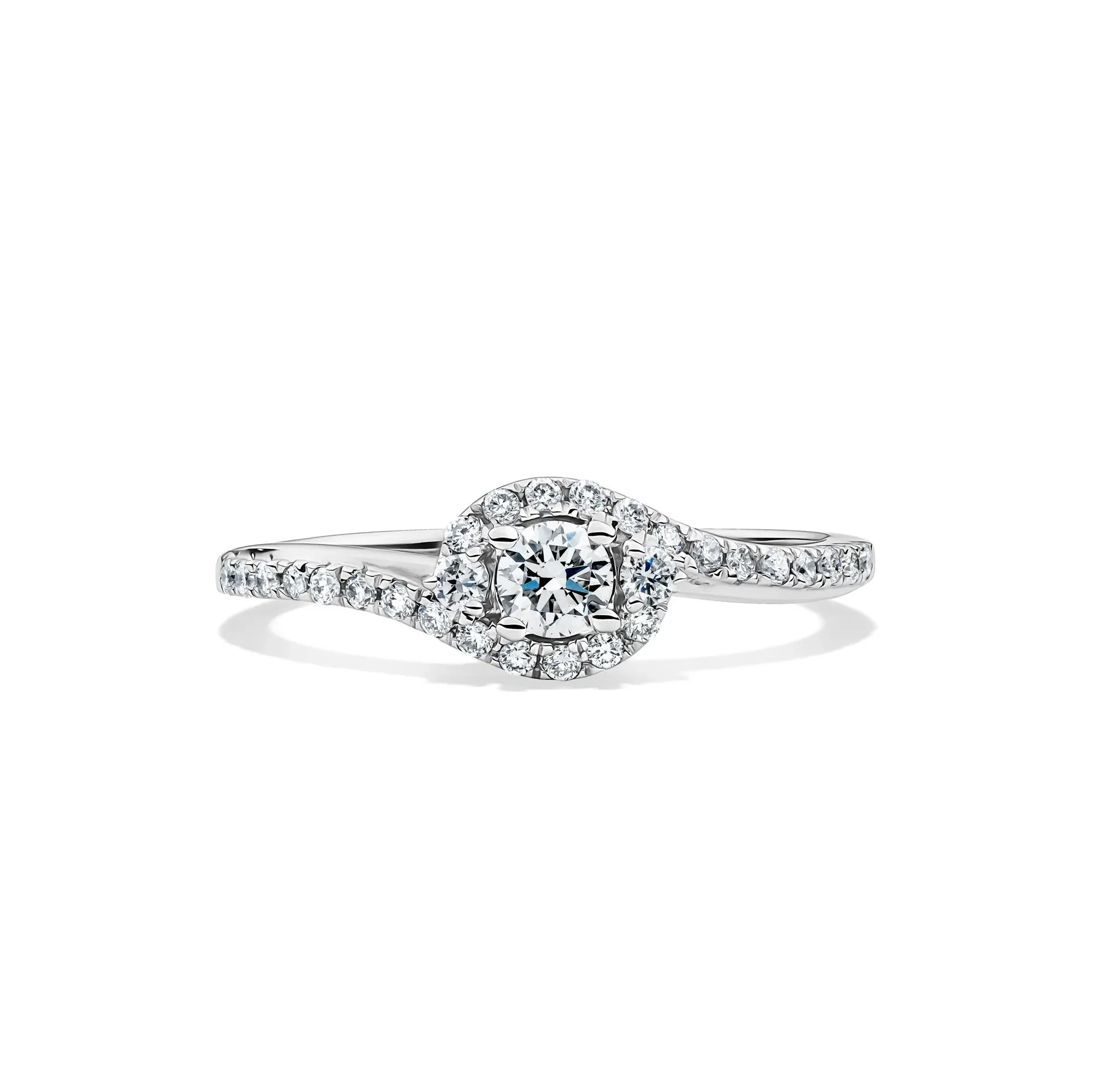 3/8 CT. Tw. Lab Grown Diamond Promise Ring .925 Sterling Silver White Size 7 1.5mm