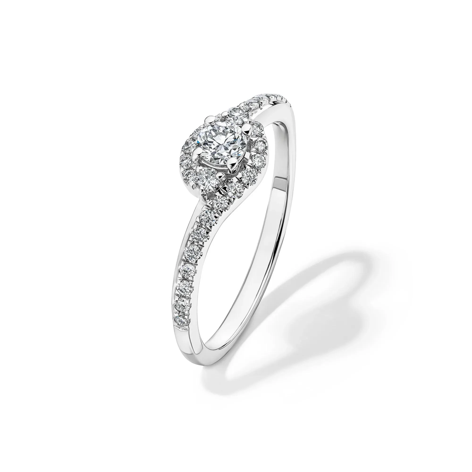 3/8 CT. Tw. Lab Grown Diamond Promise Ring .925 Sterling Silver White Size 8 1.5mm - Image 4