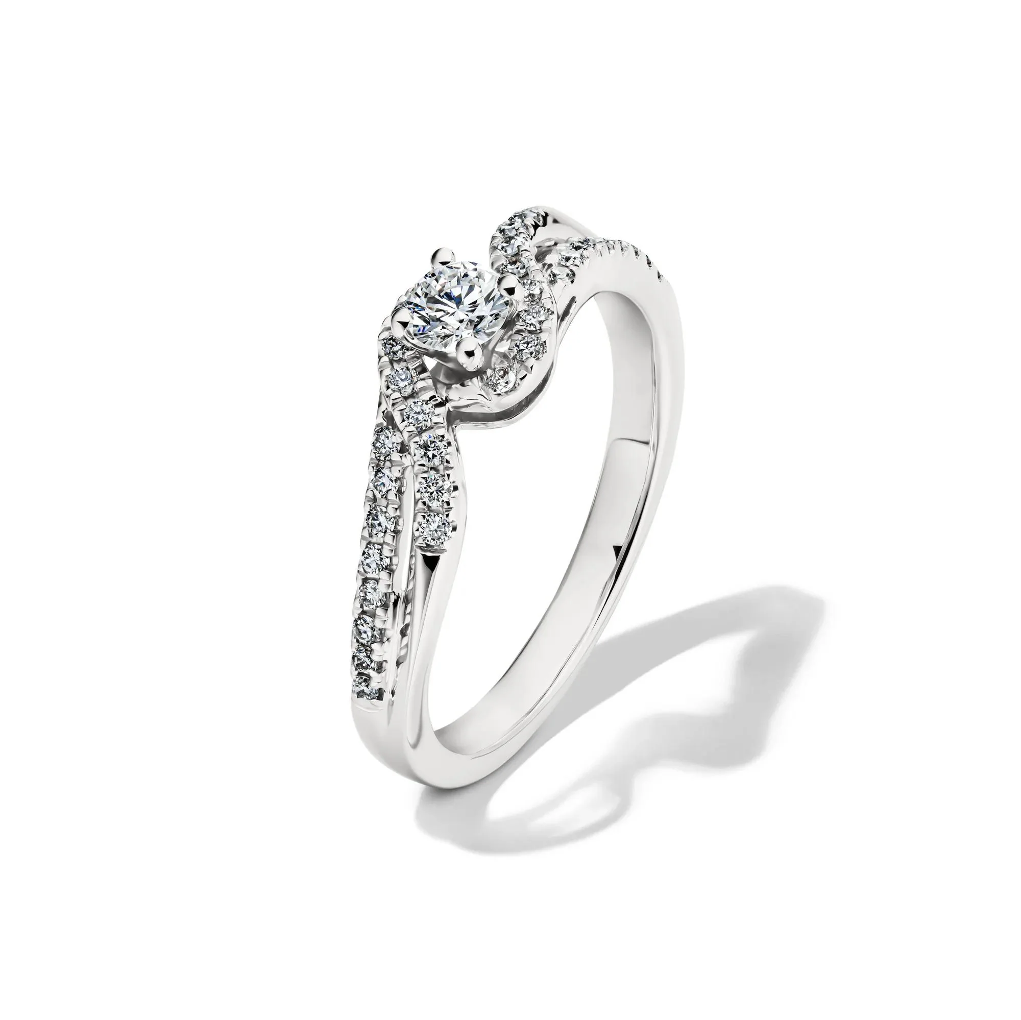 3/8 CT. Tw. Lab Grown Diamond Promise Ring .925 Sterling Silver White Size 8 2mm - Image 4