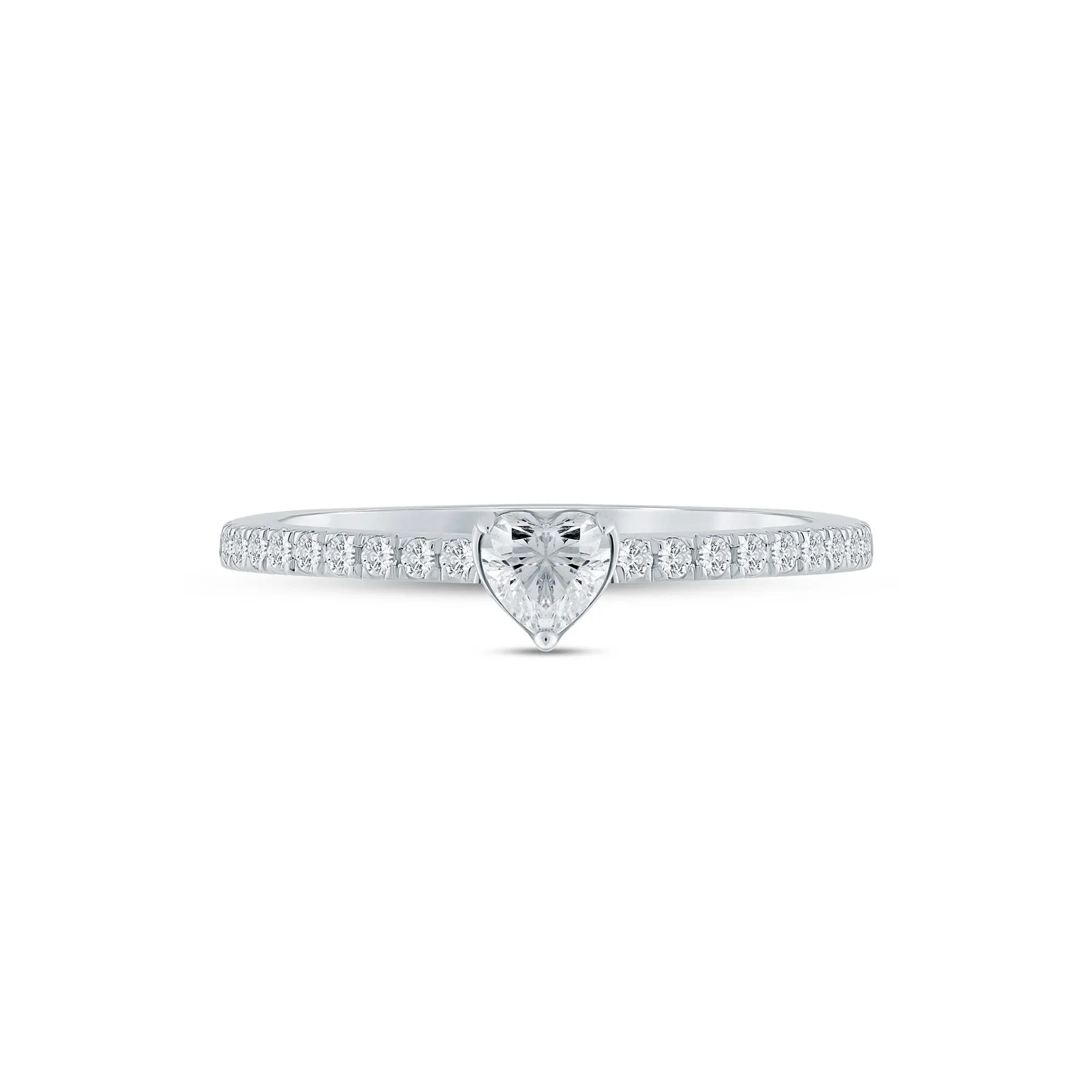 3/8 CT. Tw. Lab Grown Diamond Heart-Shaped Promise Ring .925 Sterling Silver White Size 6 1.5mm