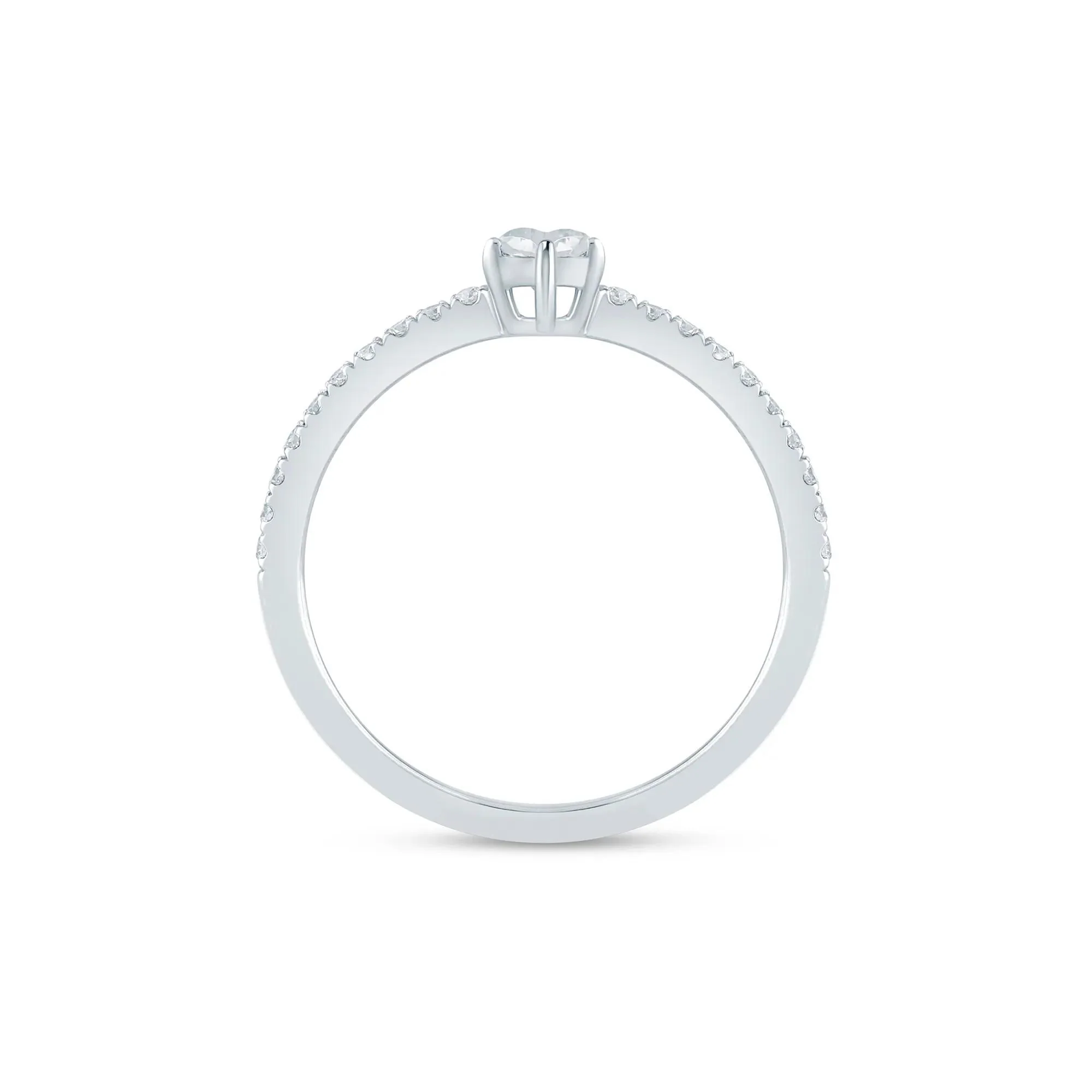 3/8 CT. Tw. Lab Grown Diamond Heart-Shaped Promise Ring .925 Sterling Silver White Size 6 1.5mm - Image 2