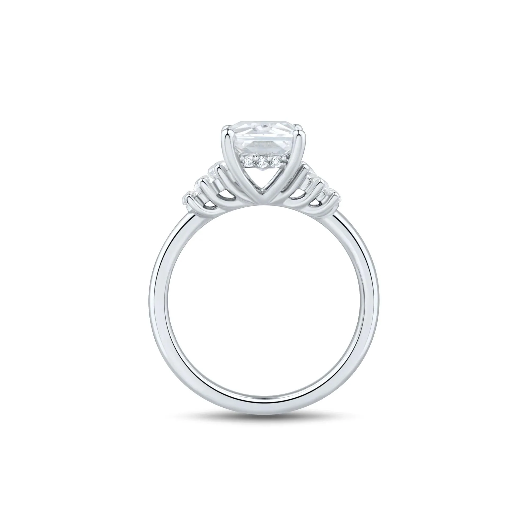 3 1/2 CT. Tw. Lab Grown Radiant-Cut Diamond Engagement Ring 14K White Gold Size 9 1.5mm