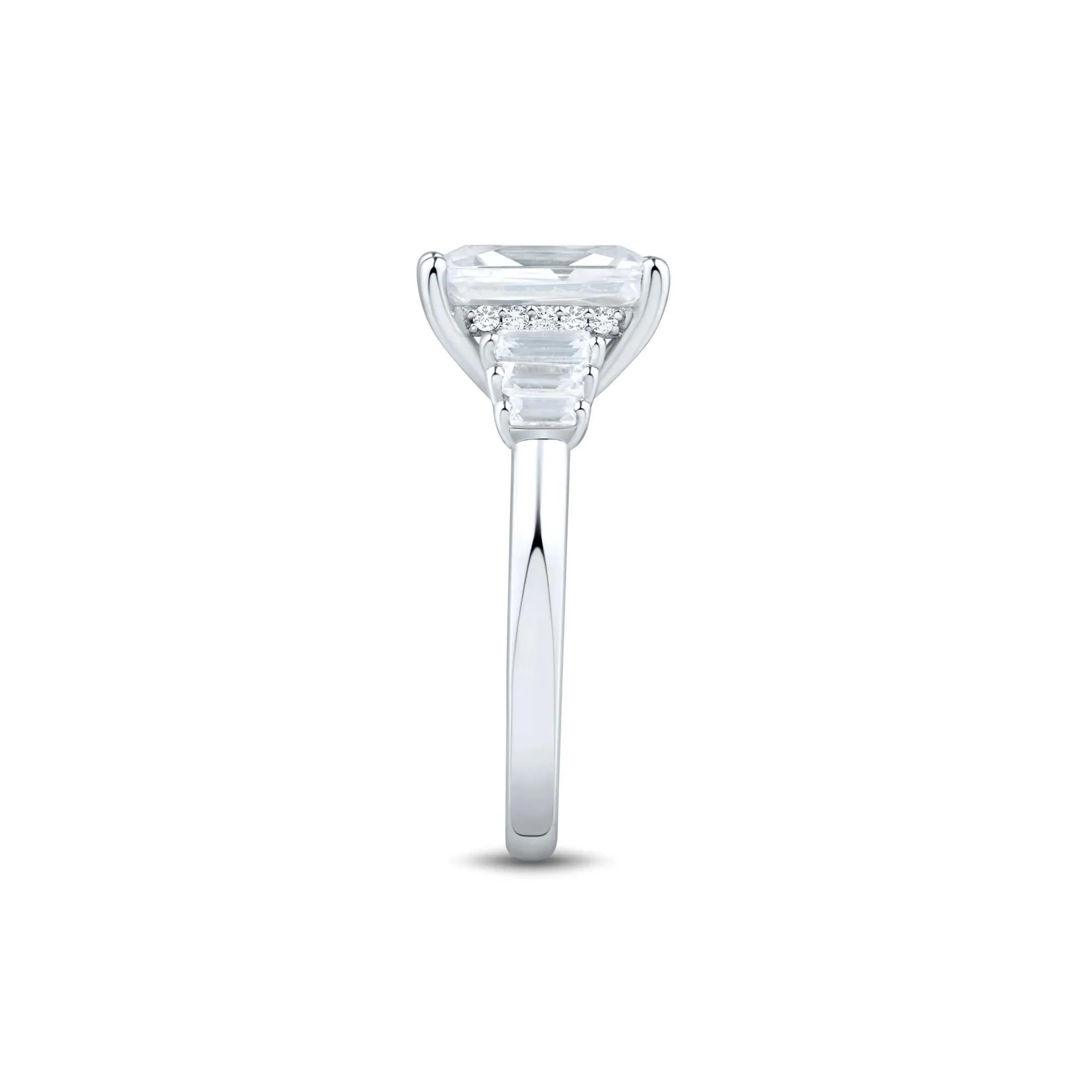 3 1/2 CT. Tw. Lab Grown Radiant-Cut Diamond Engagement Ring 14K White Gold Size 9.5 1.5mm - Image 2