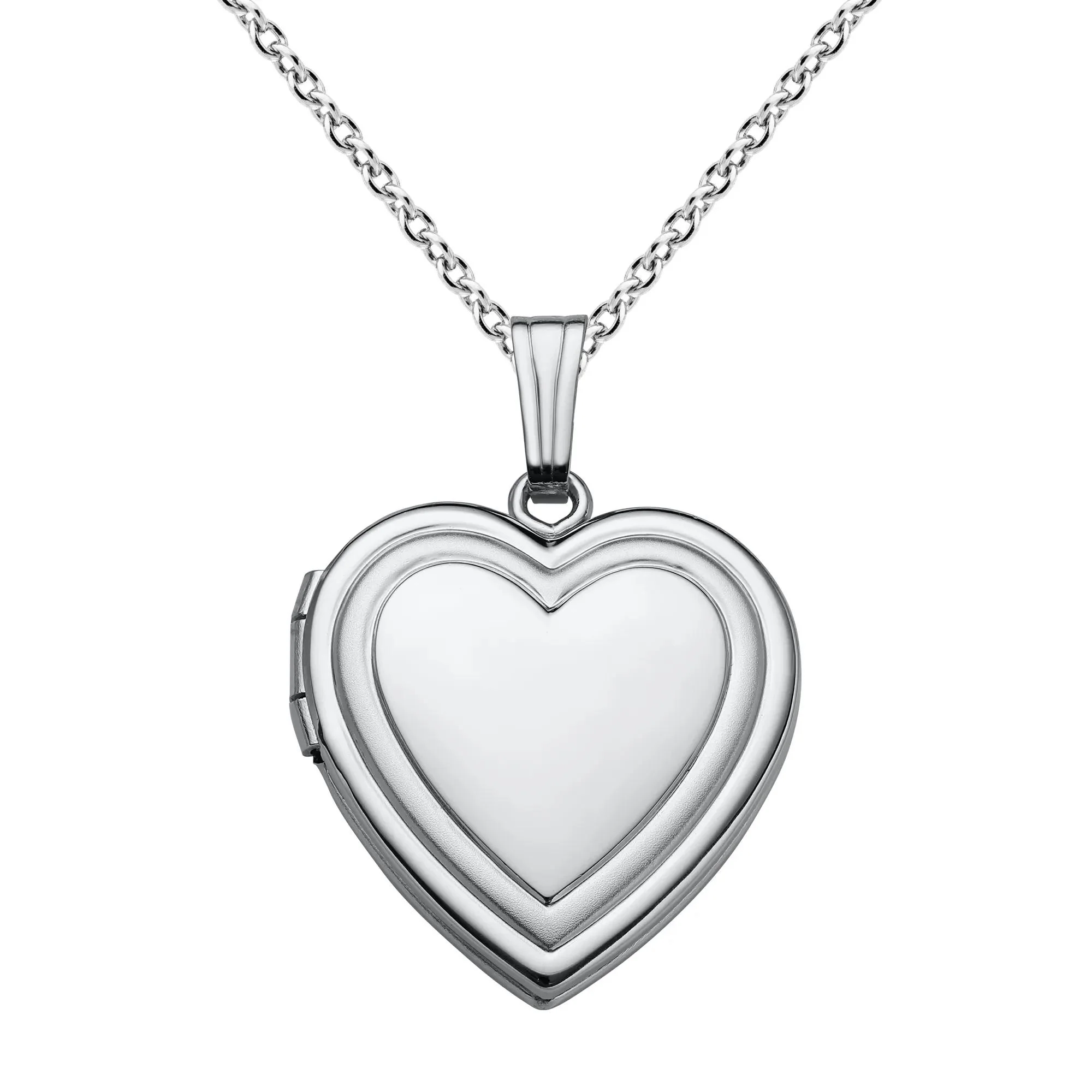 Heart Locket Necklace .925 Sterling Silver Size 18"