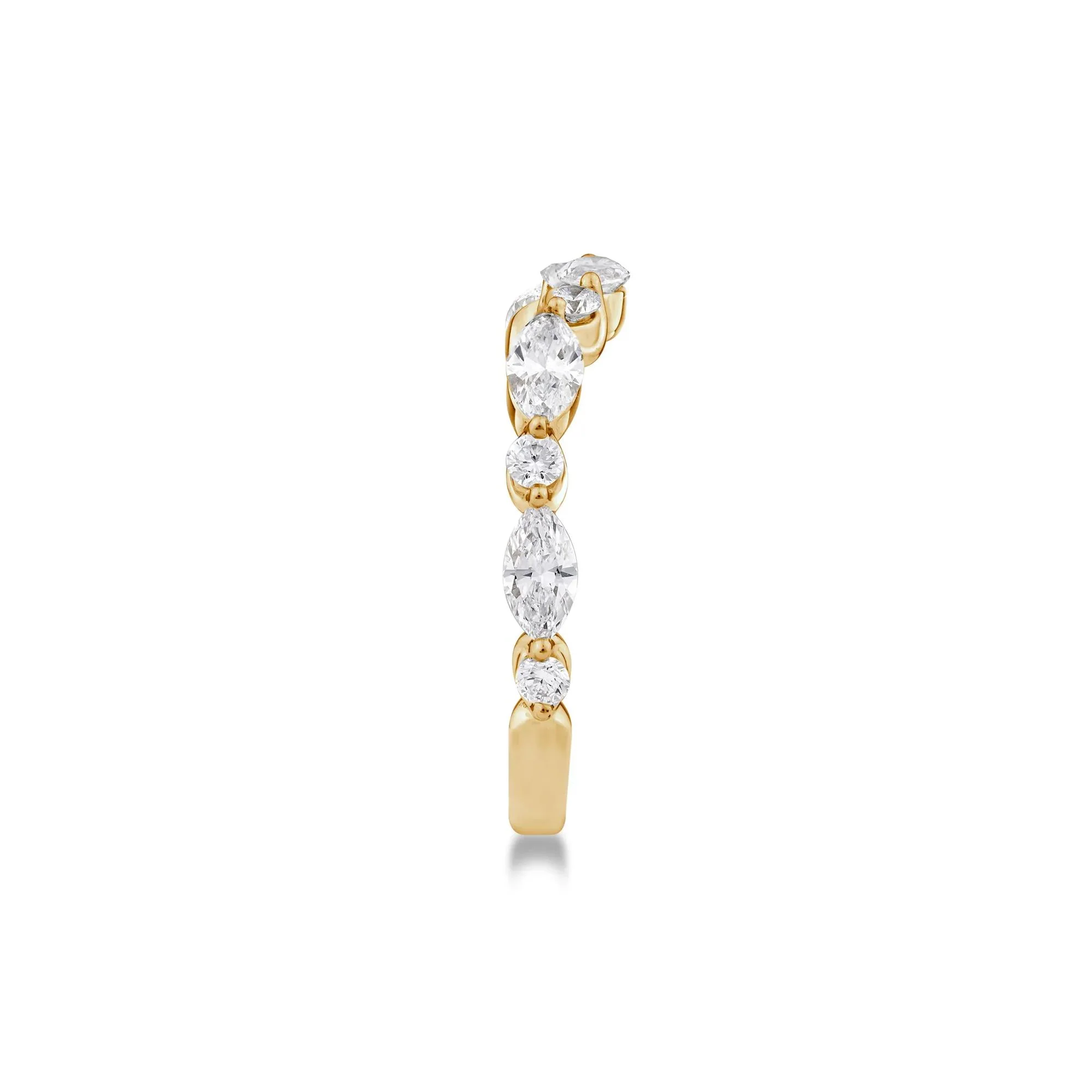 1 CT. Tw. Lab Grown Diamond Contour Band Ring 14K Yellow Gold Round Brilliant Cut Size 9 - Image 2