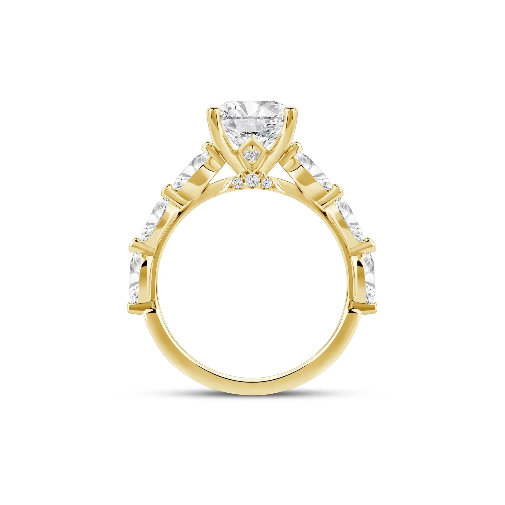 3/4 CT. Tw. Lab Grown Oval Diamond Engagement Ring 14K Yellow Gold Size 6 2mm - Image 2