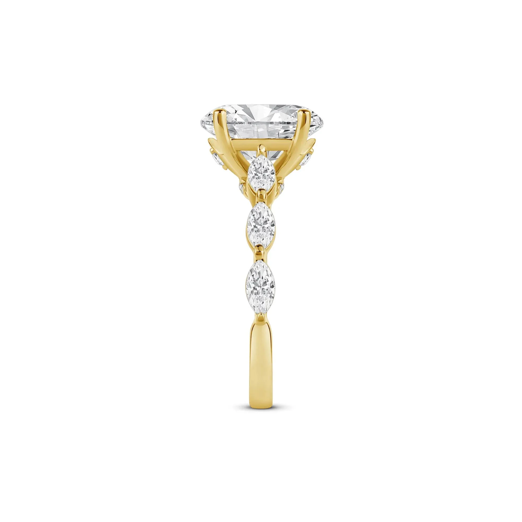 3/4 CT. Tw. Lab Grown Oval Diamond Engagement Ring 14K Yellow Gold Size 6 2mm - Image 3