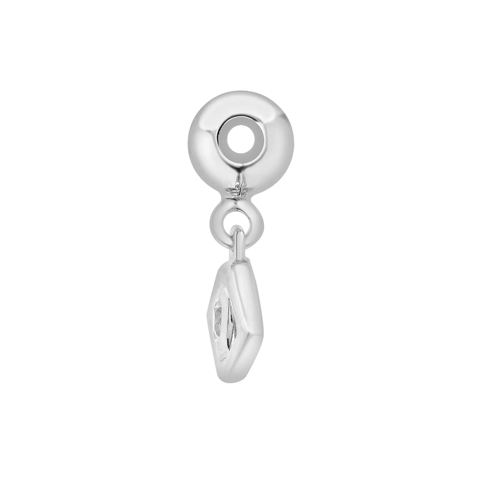 Lab-Created White Sapphire Evil Eye Bead Charm .925 Sterling Silver Size 11.50mm - Image 6