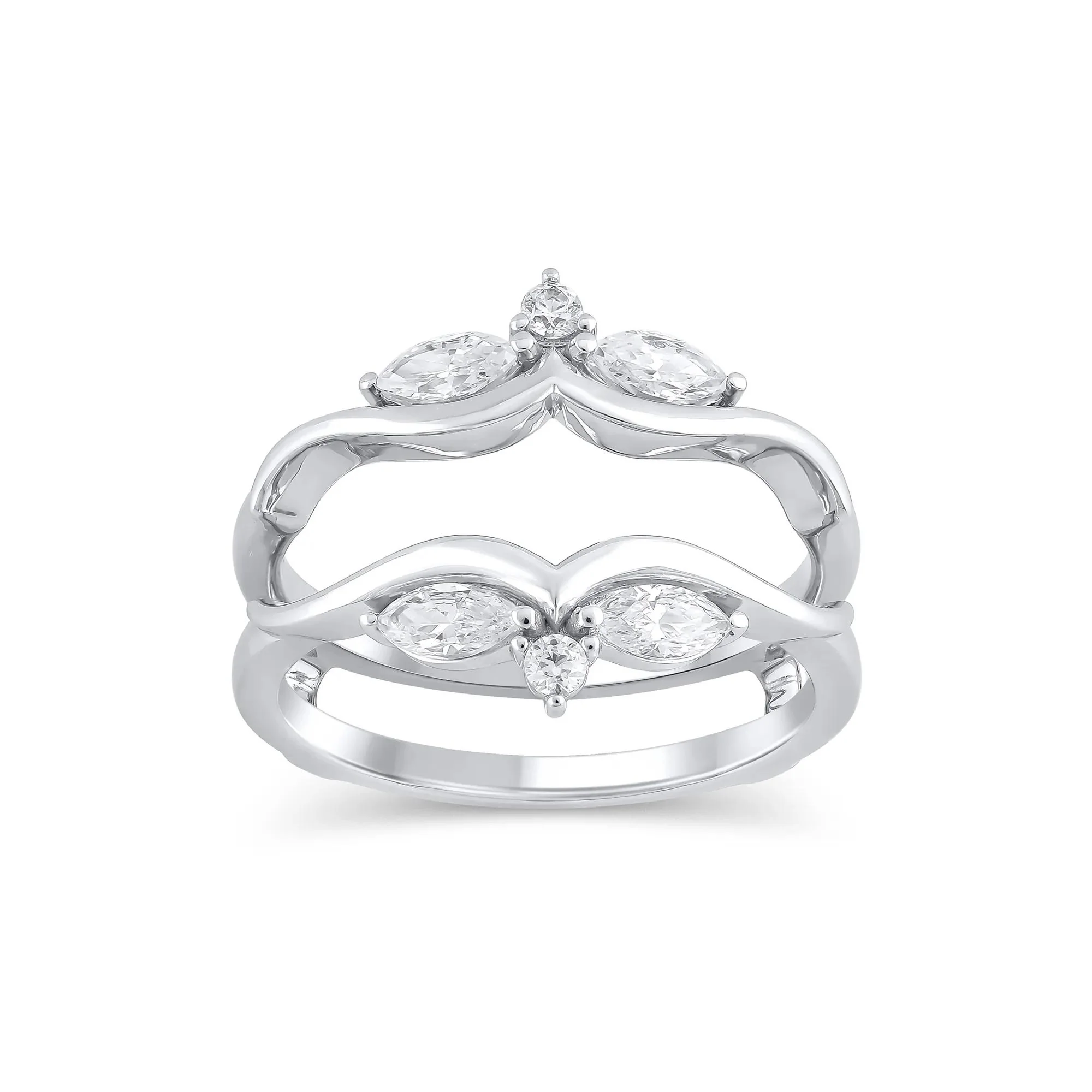5/8 CT. Tw. Lab Grown Diamond Ring Insert 14K White Gold Round Brilliant Cut Size 6.5