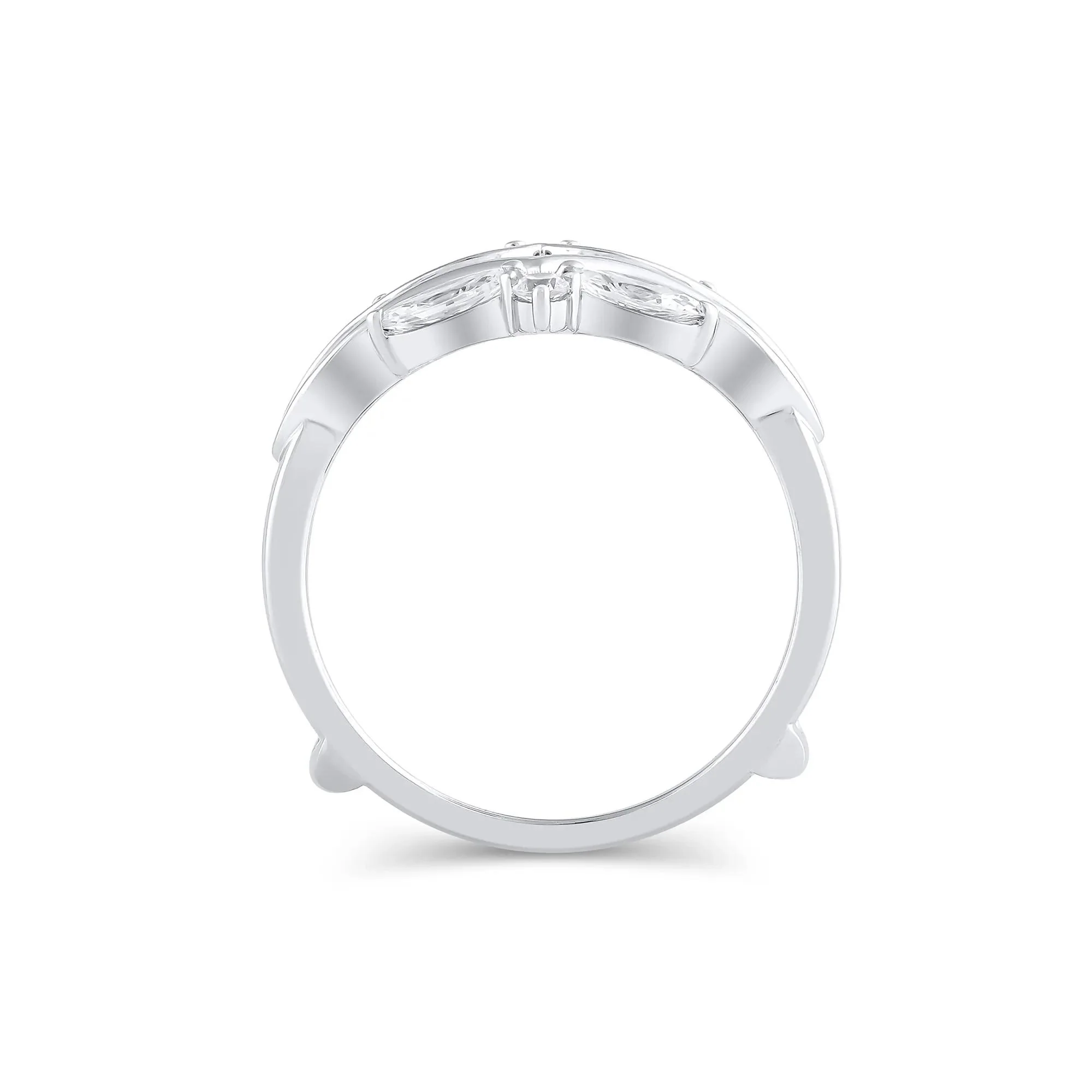 5/8 CT. Tw. Lab Grown Diamond Ring Insert 14K White Gold Round Brilliant Cut Size 8 - Image 2