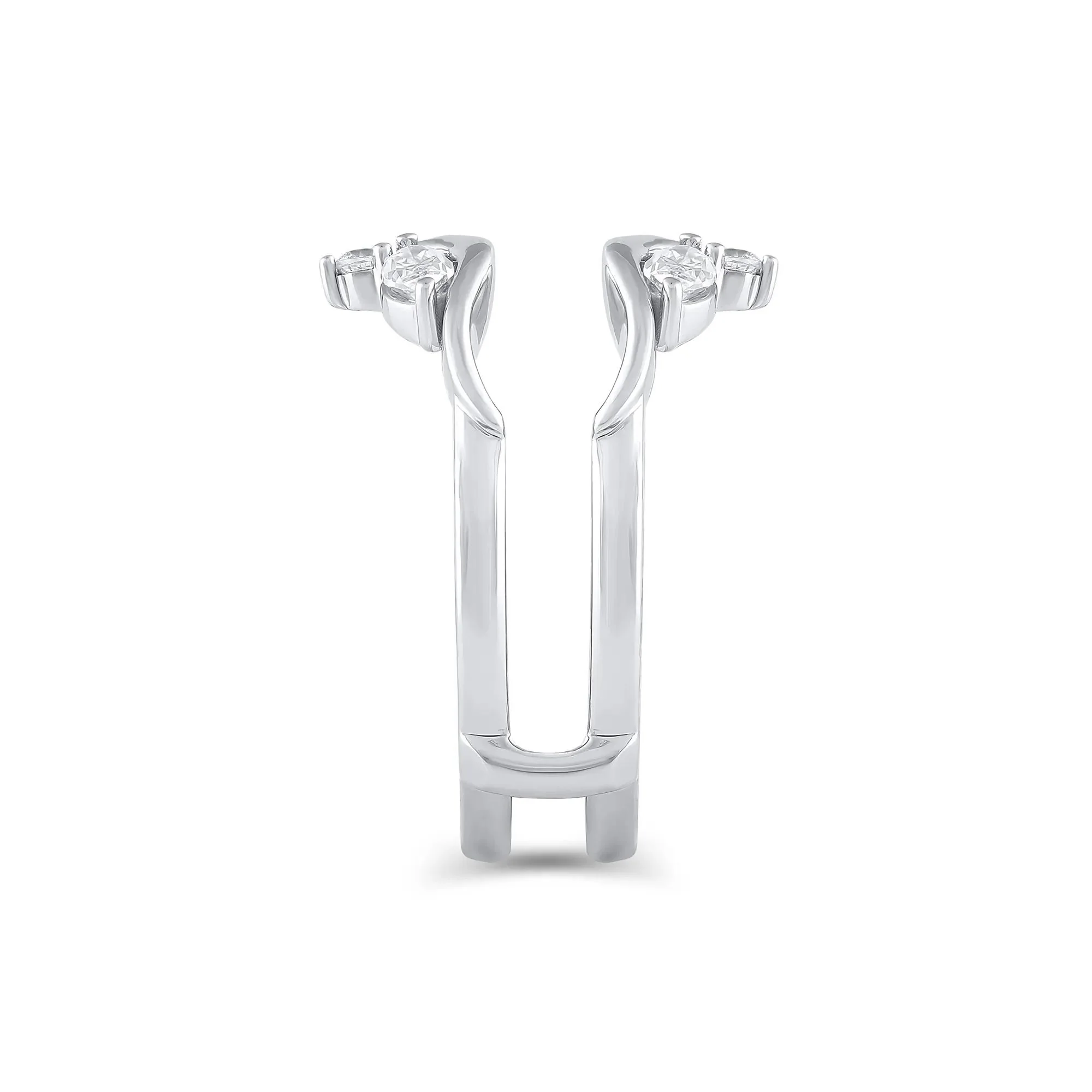 5/8 CT. Tw. Lab Grown Diamond Ring Insert 14K White Gold Round Brilliant Cut Size 8 - Image 3