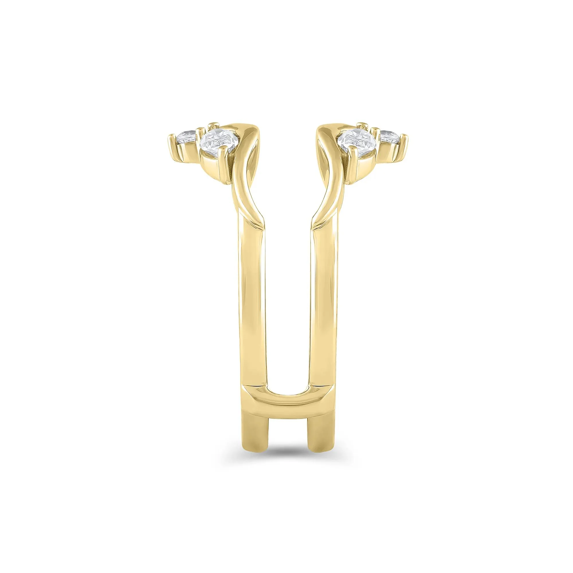 5/8 CT. Tw. Lab Grown Diamond Ring Insert 14K Yellow Gold Round Brilliant Cut Size 7 - Image 3