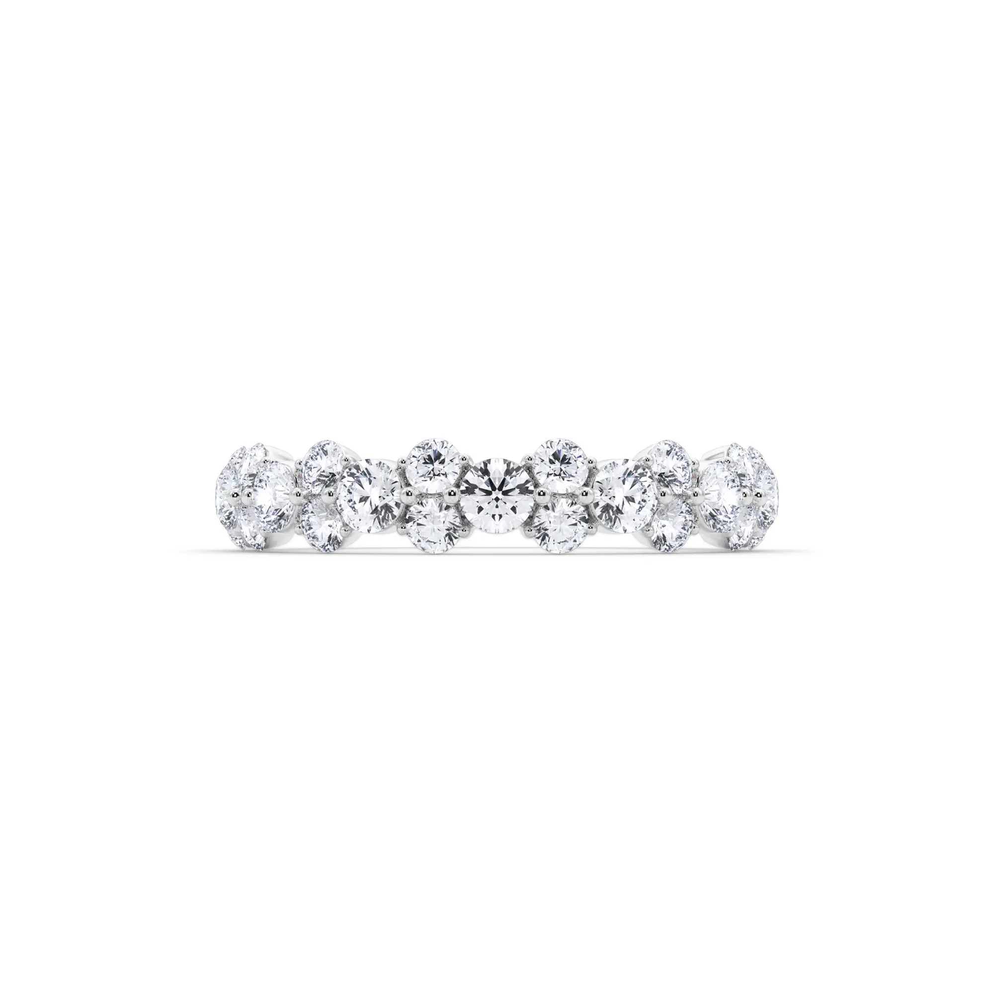1 CT. Tw. Lab Grown Diamond Anniversary Band Ring 14K White Gold Round Brilliant Cut Size 9 4mm