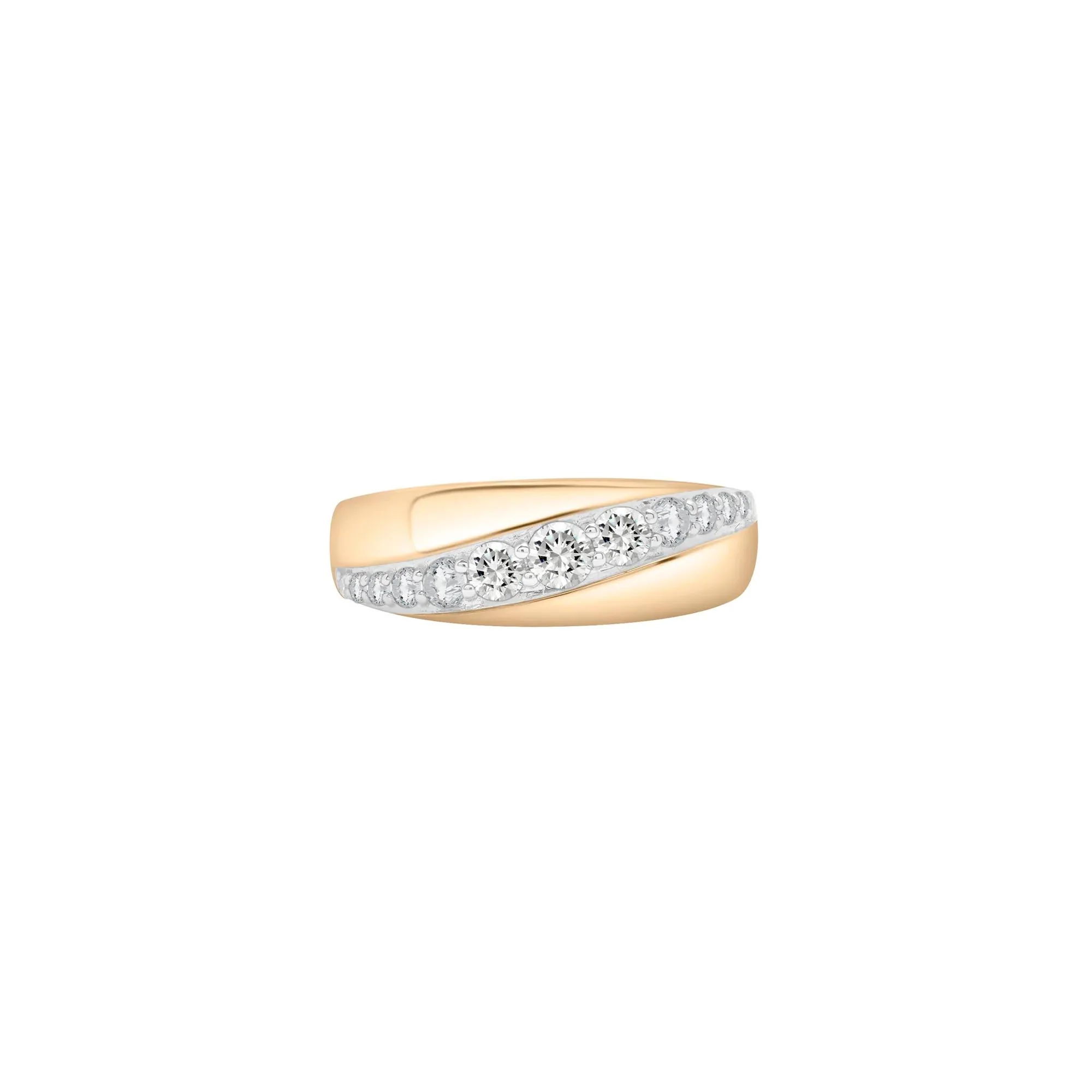 1/2 CT. Tw. Graduated Diamond Band Ring 10K Yellow Gold Size 7 2mm