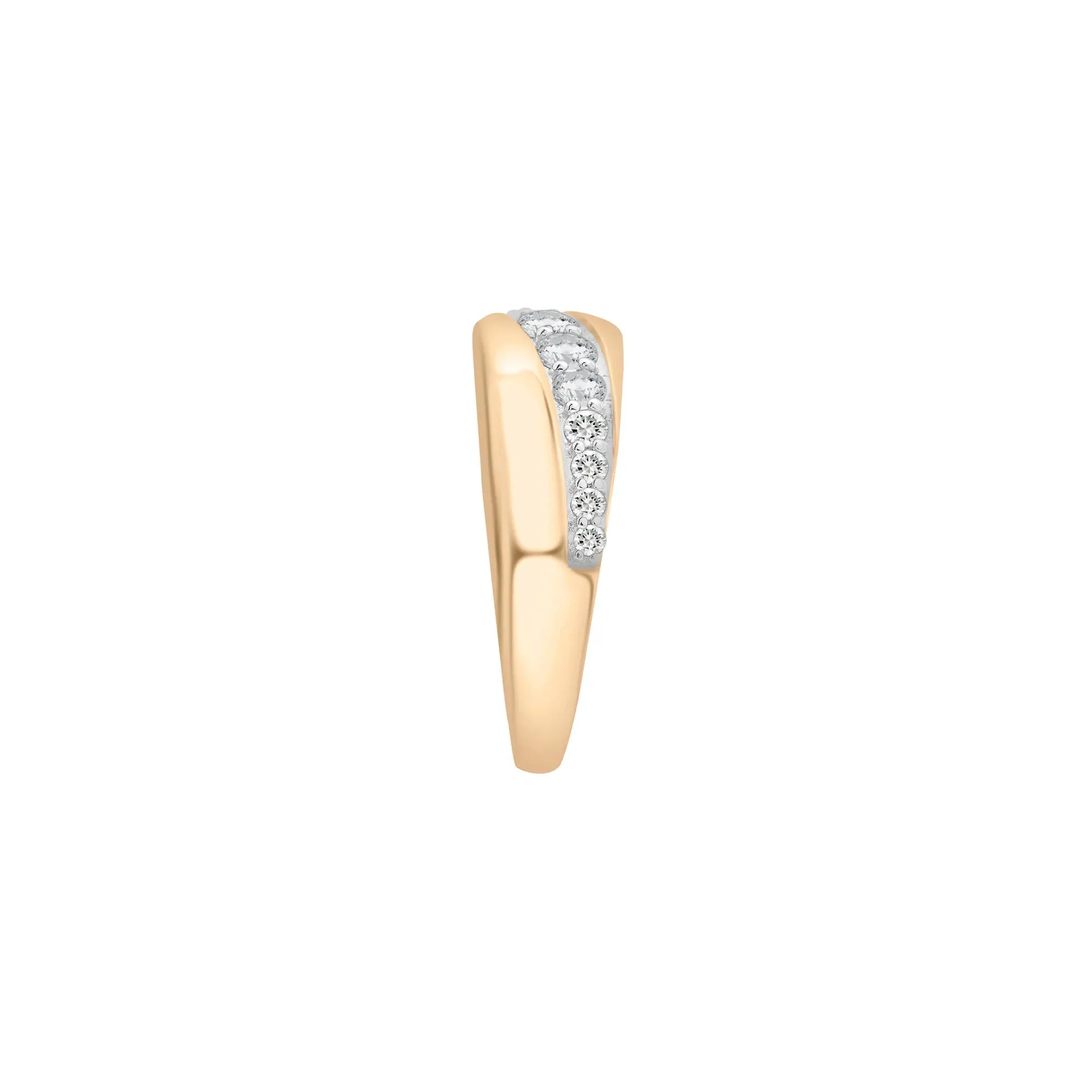 1/2 CT. Tw. Graduated Diamond Band Ring 10K Yellow Gold Size 7 2mm - Image 2