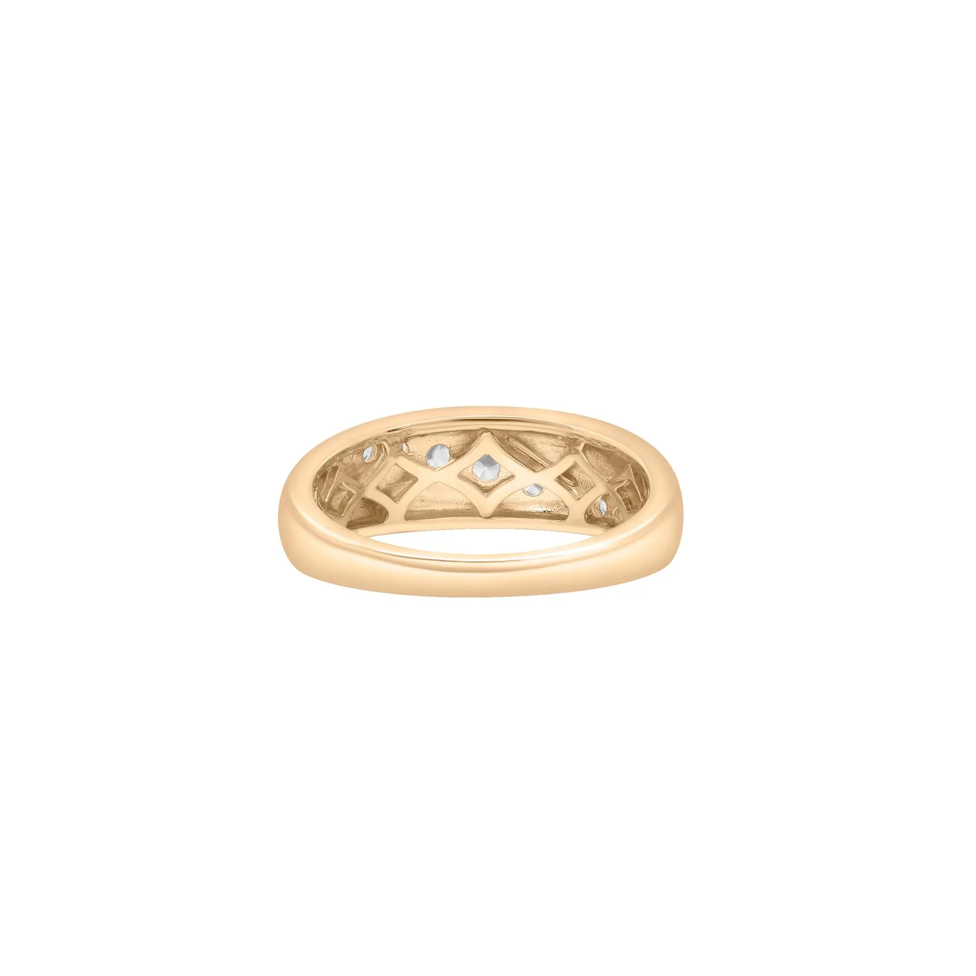 1/2 CT. Tw. Graduated Diamond Band Ring 10K Yellow Gold Size 7.5 2mm - Image 4