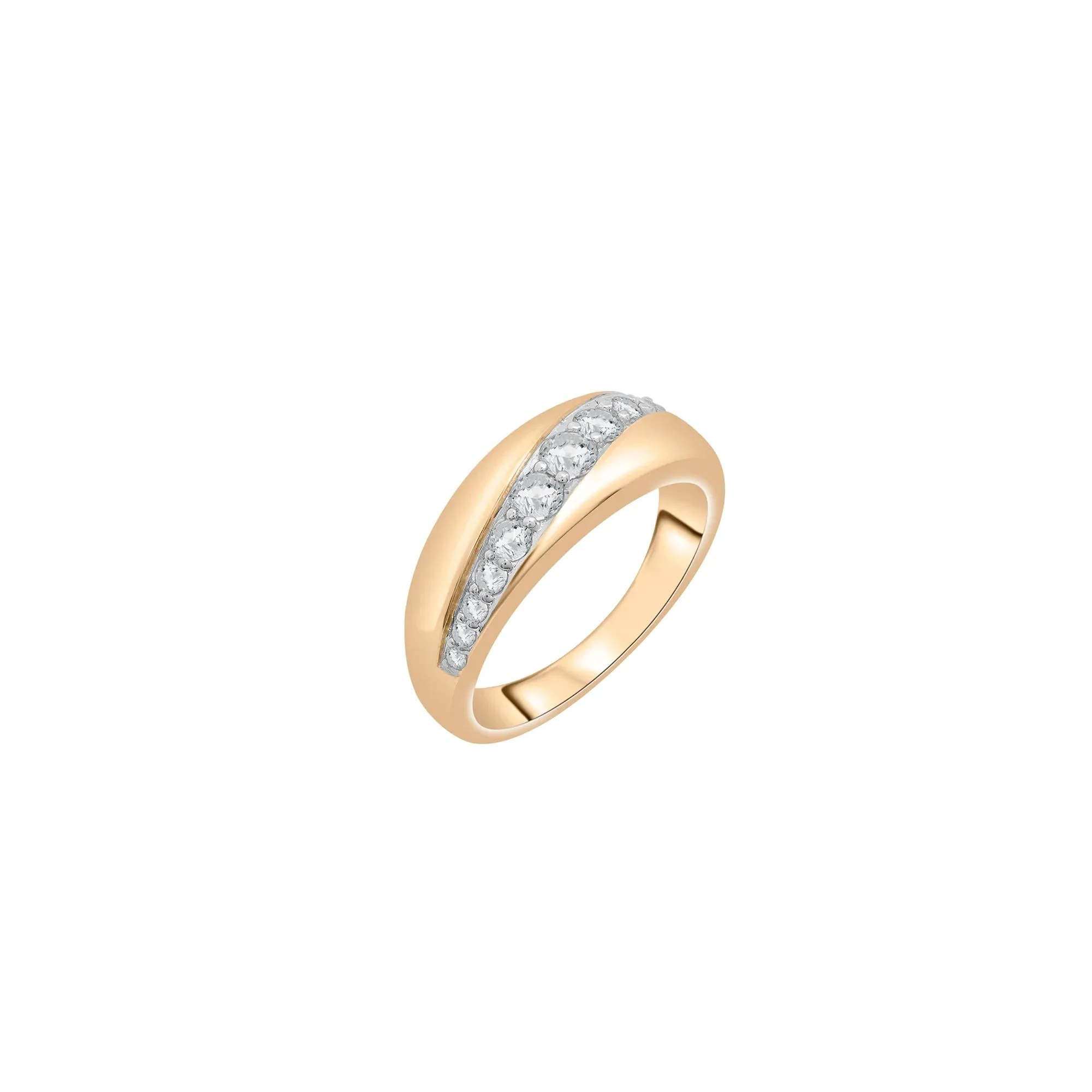 1/2 CT. Tw. Graduated Diamond Band Ring 10K Yellow Gold Size 8 2mm - Image 5