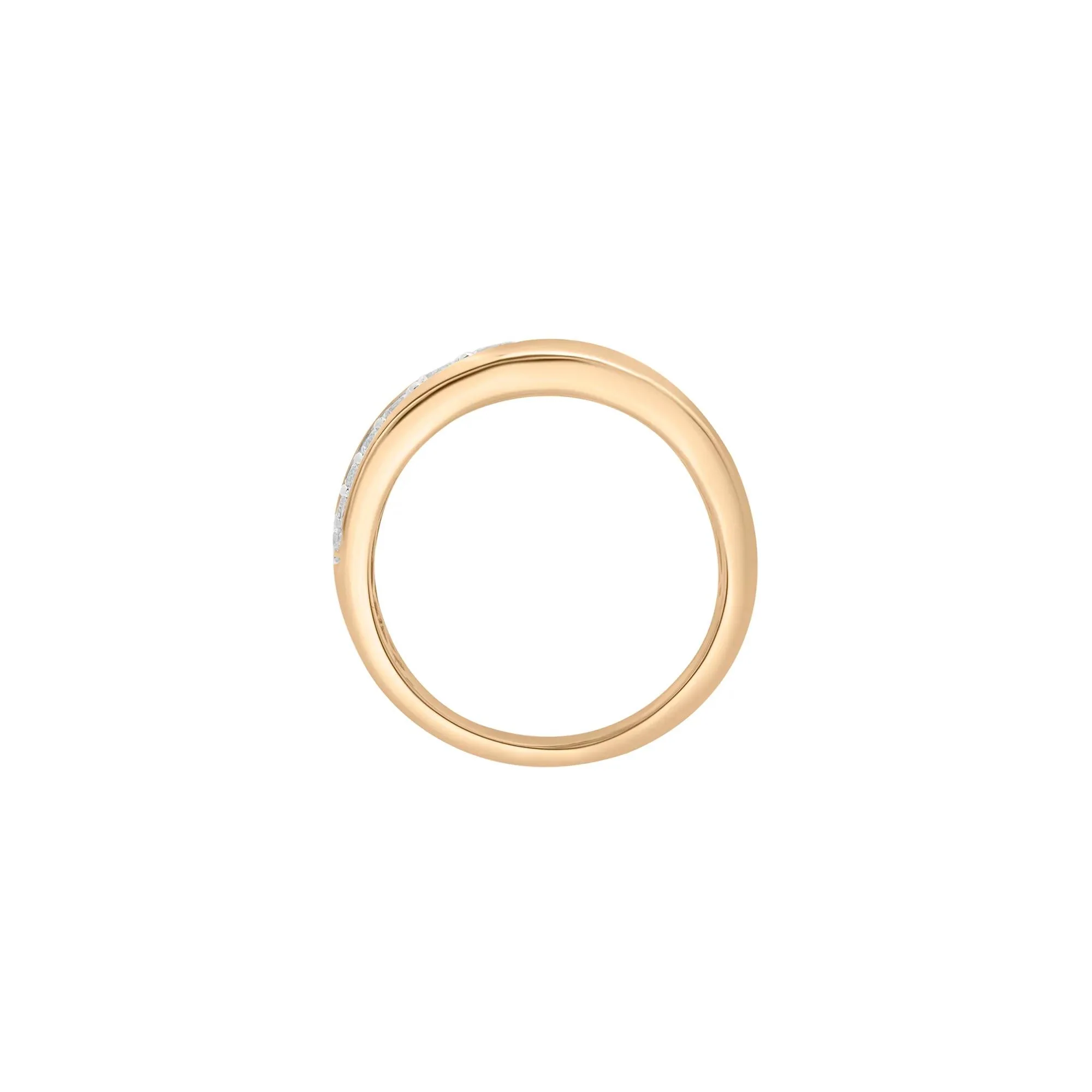 1/2 CT. Tw. Graduated Diamond Band Ring 10K Yellow Gold Size 8.5 2mm - Image 3