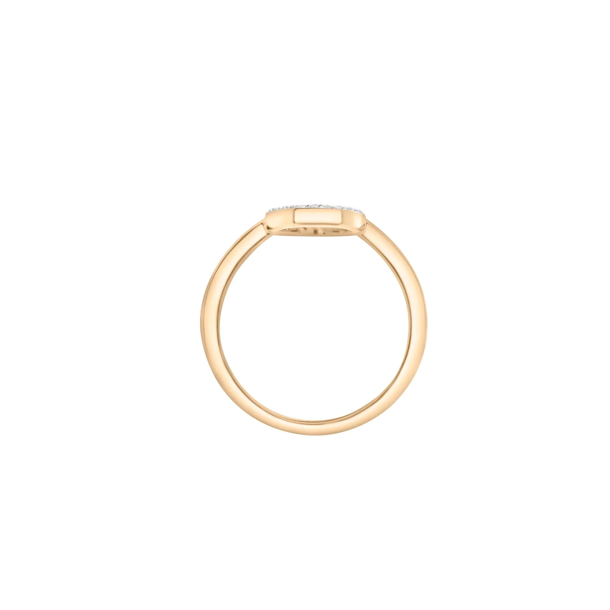 1/10 CT. Tw. Diamond Open Oval Ring 10K Yellow Gold Size 8.5 1mm - Image 3