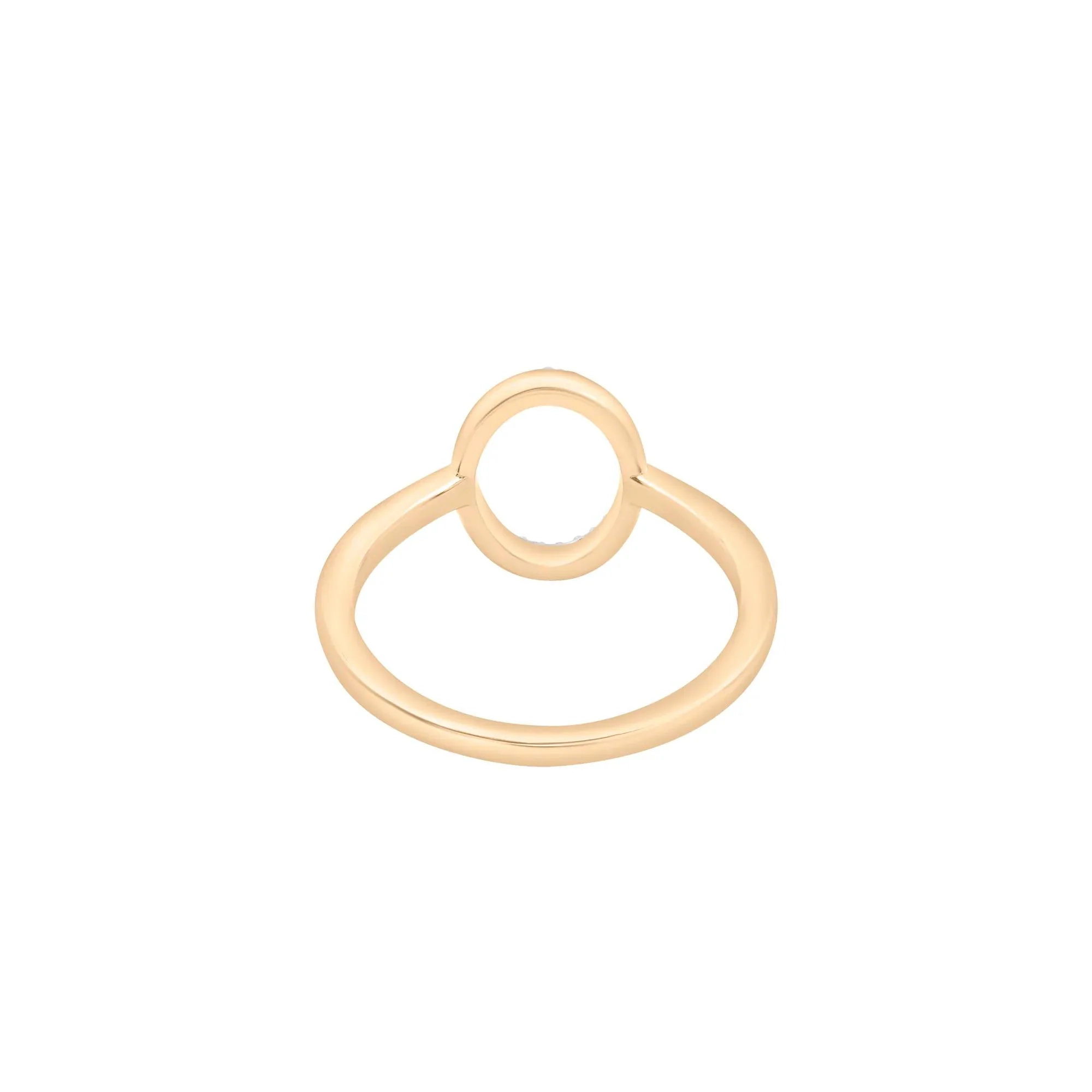 1/10 CT. Tw. Diamond Open Oval Ring 10K Yellow Gold Size 8.5 1mm - Image 4