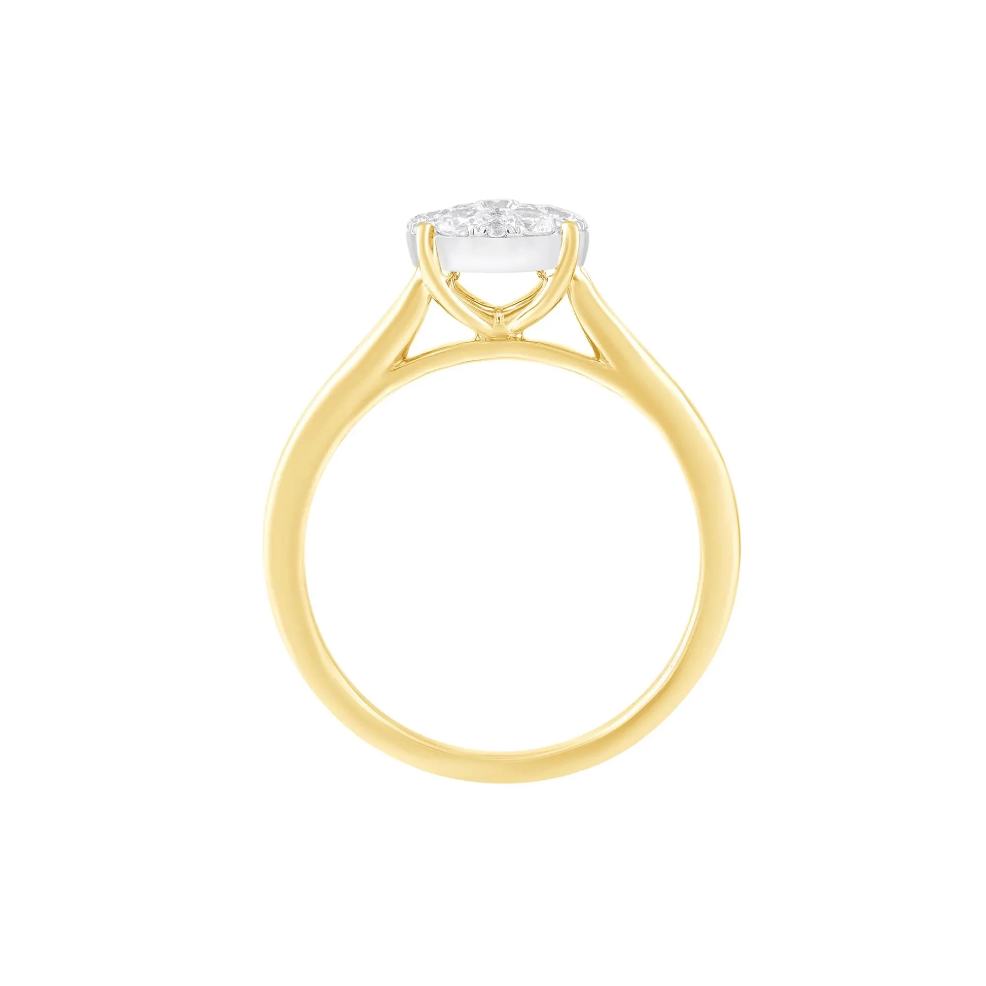1/2 CT. Tw. Diamond Composite Engagement Ring 10K Yellow Gold Round Brilliant Cut Size 10 - Image 2
