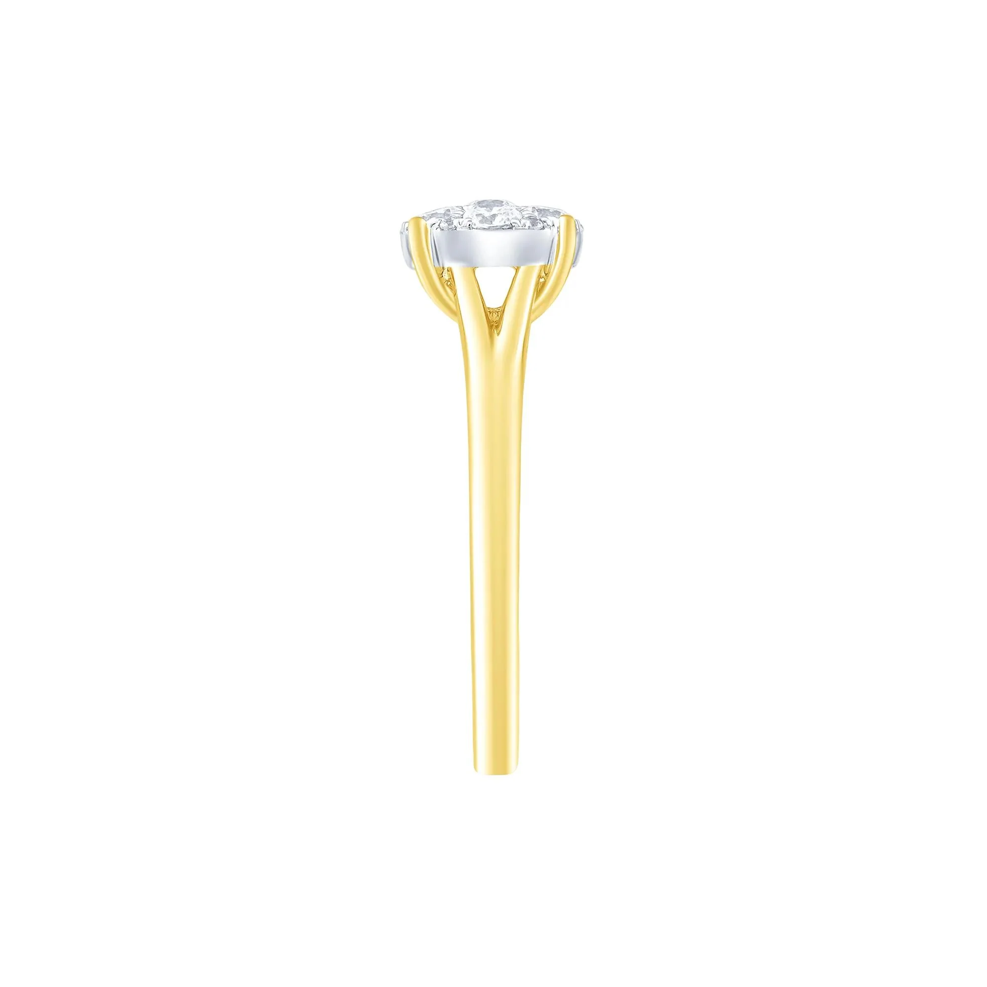 1/2 CT. Tw. Diamond Composite Engagement Ring 10K Yellow Gold Round Brilliant Cut Size 5.5 - Image 3