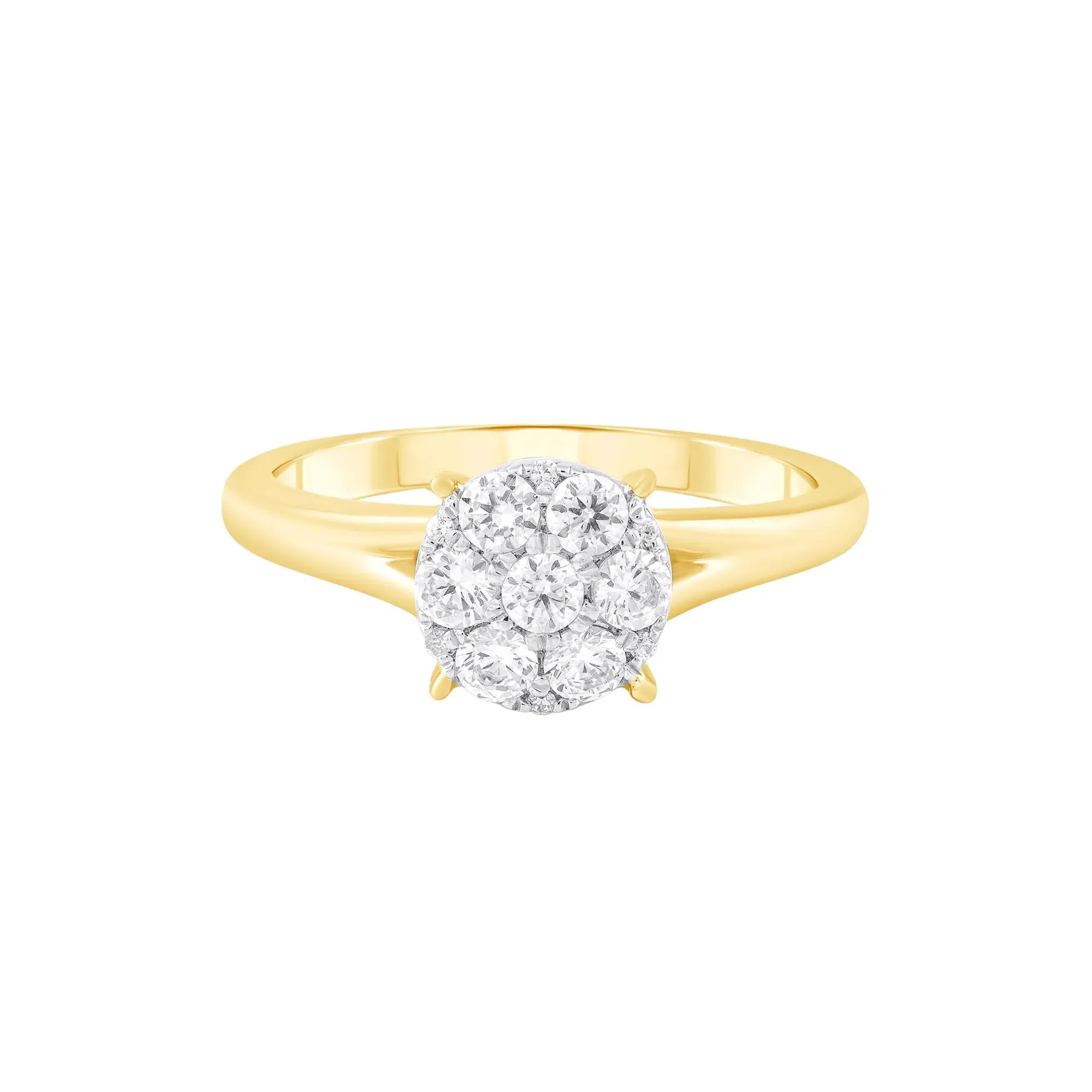 1/2 CT. Tw. Diamond Composite Engagement Ring 10K Yellow Gold Round Brilliant Cut Size 8