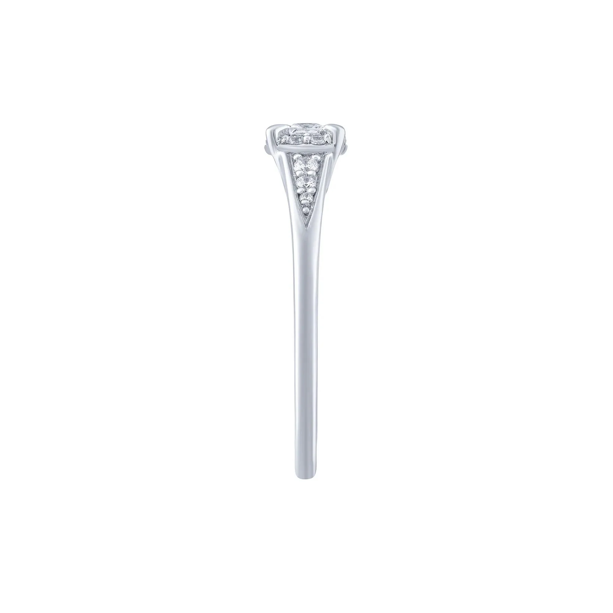 1/4 CT. Tw. Princess-Cut Diamond Promise Ring 10K White Gold Size 5.5 - Image 3
