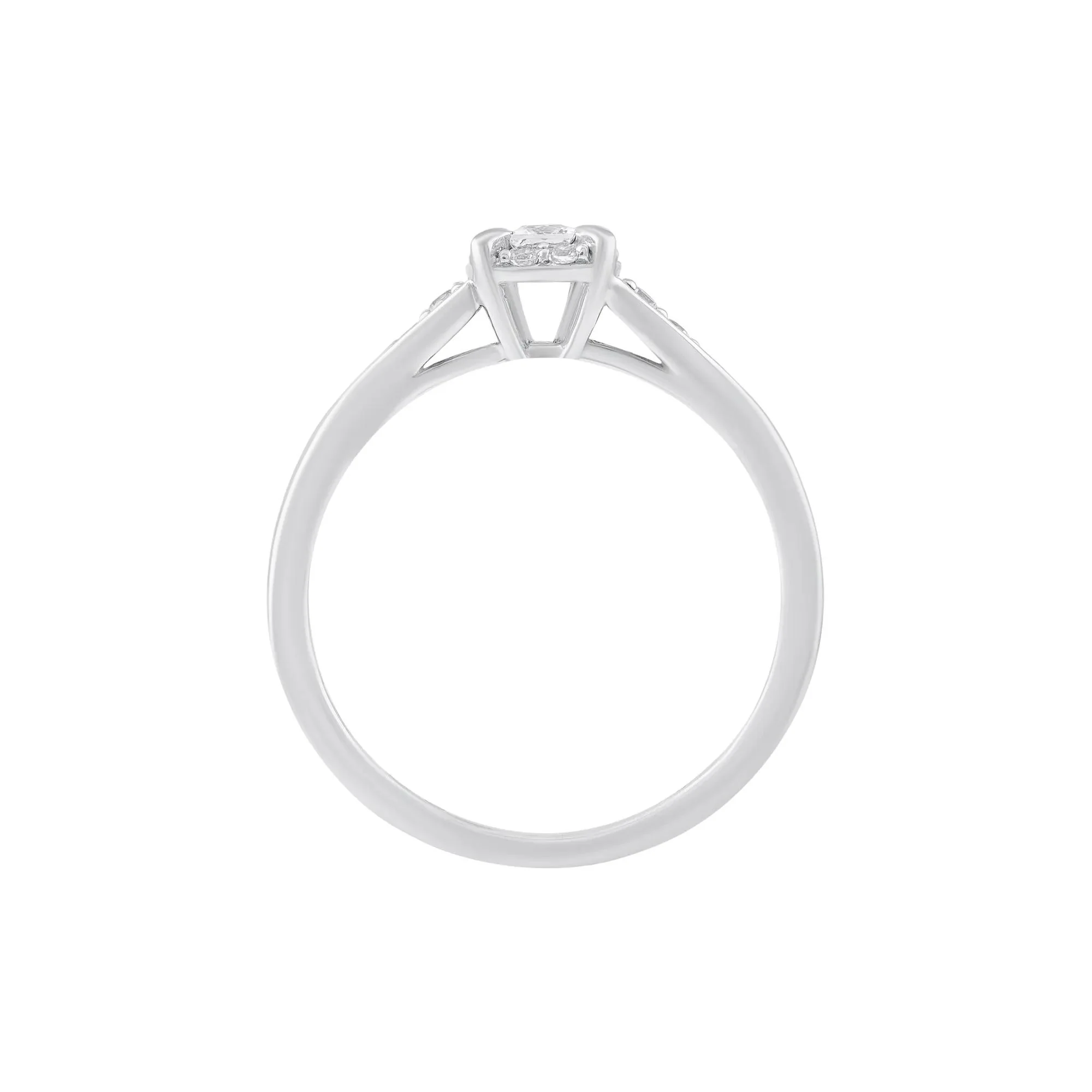 1/4 CT. Tw. Princess-Cut Diamond Promise Ring 10K White Gold Size 7 - Image 2