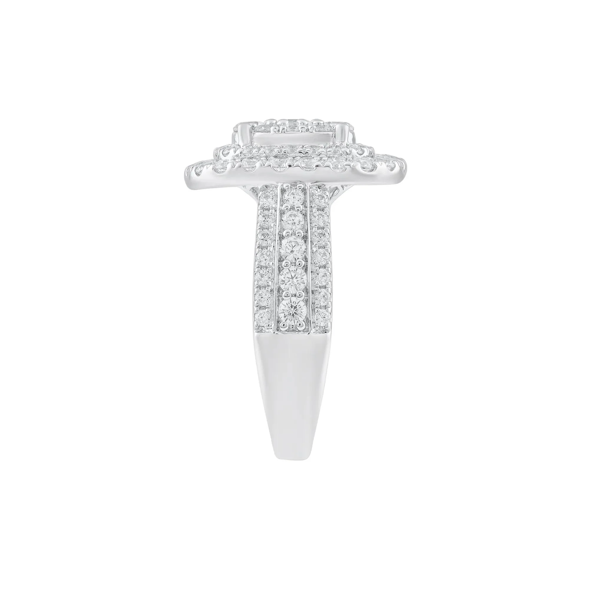 2 CT. Tw. Diamond Composite Engagement Ring 10K White Gold Round Brilliant Cut Size 6.5 - Image 3
