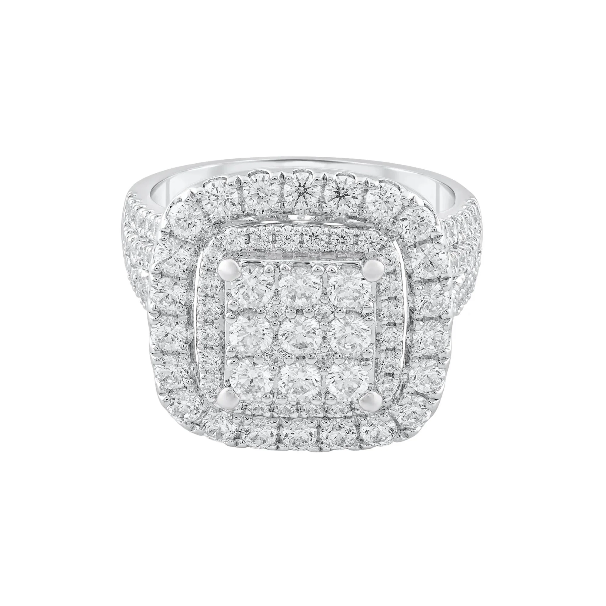 2 CT. Tw. Diamond Composite Engagement Ring 10K White Gold Round Brilliant Cut Size 8.5