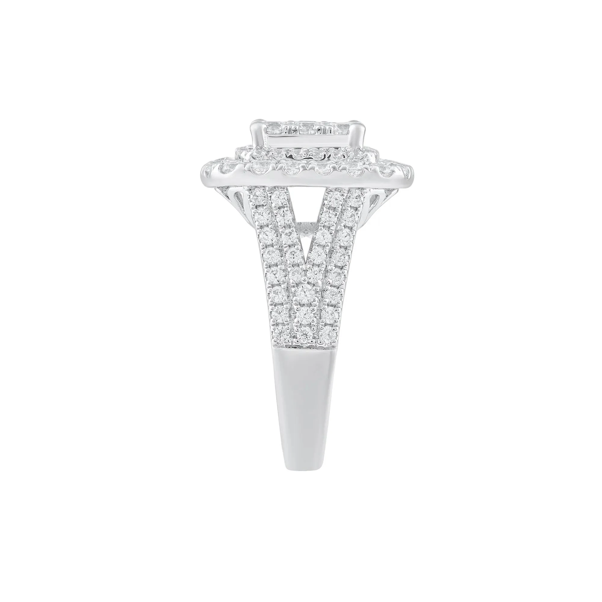 2 CT. Tw. Diamond Composite Engagement Ring 10K White Gold Round Brilliant Cut Size 8.5 - Image 3