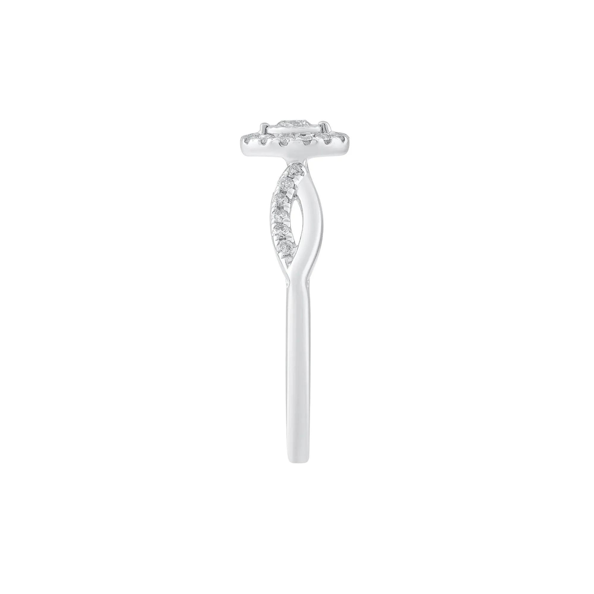 1/4 CT. Tw. Diamond Halo Promise Ring 10K White Gold Round Brilliant Cut Size 6.5 - Image 2