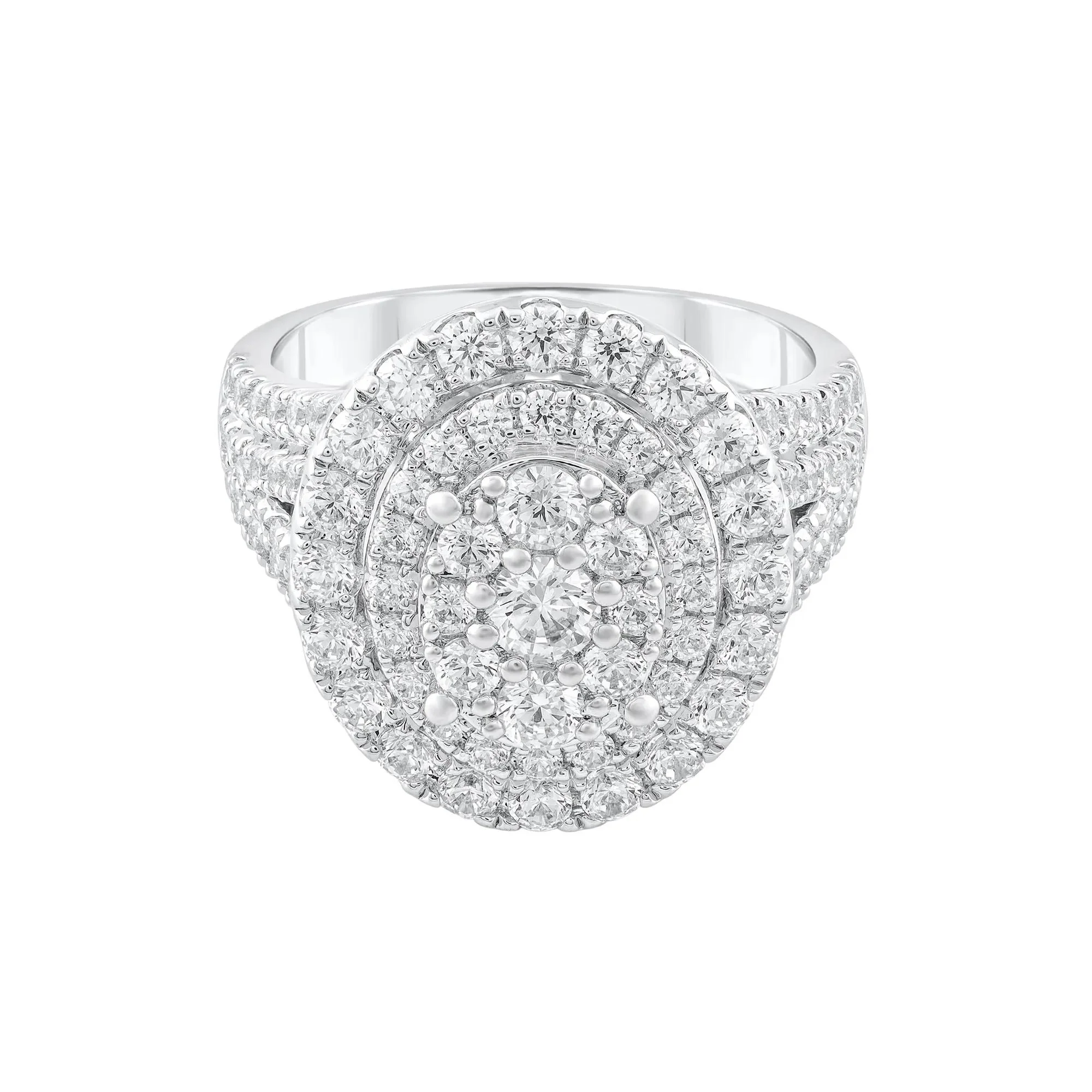 2 CT. Tw. Diamond Composite Engagement Ring 10K White Gold Round Brilliant Cut Size 9