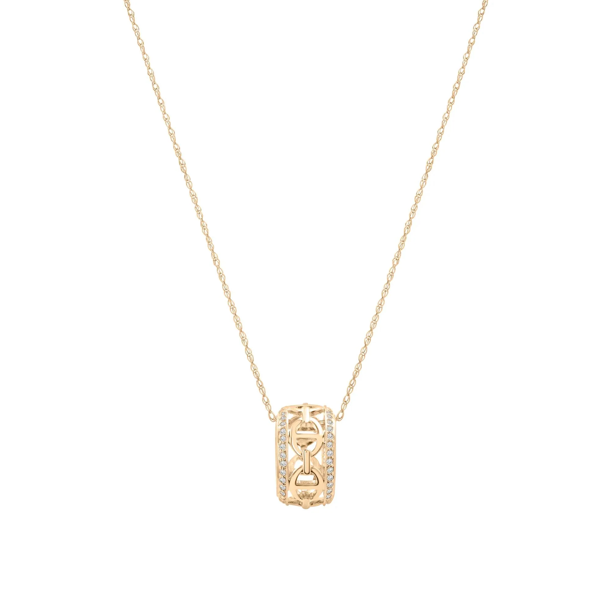 1/5 CT. Tw. Diamond Loop Pendant Necklace 10K Yellow Gold Size 18"