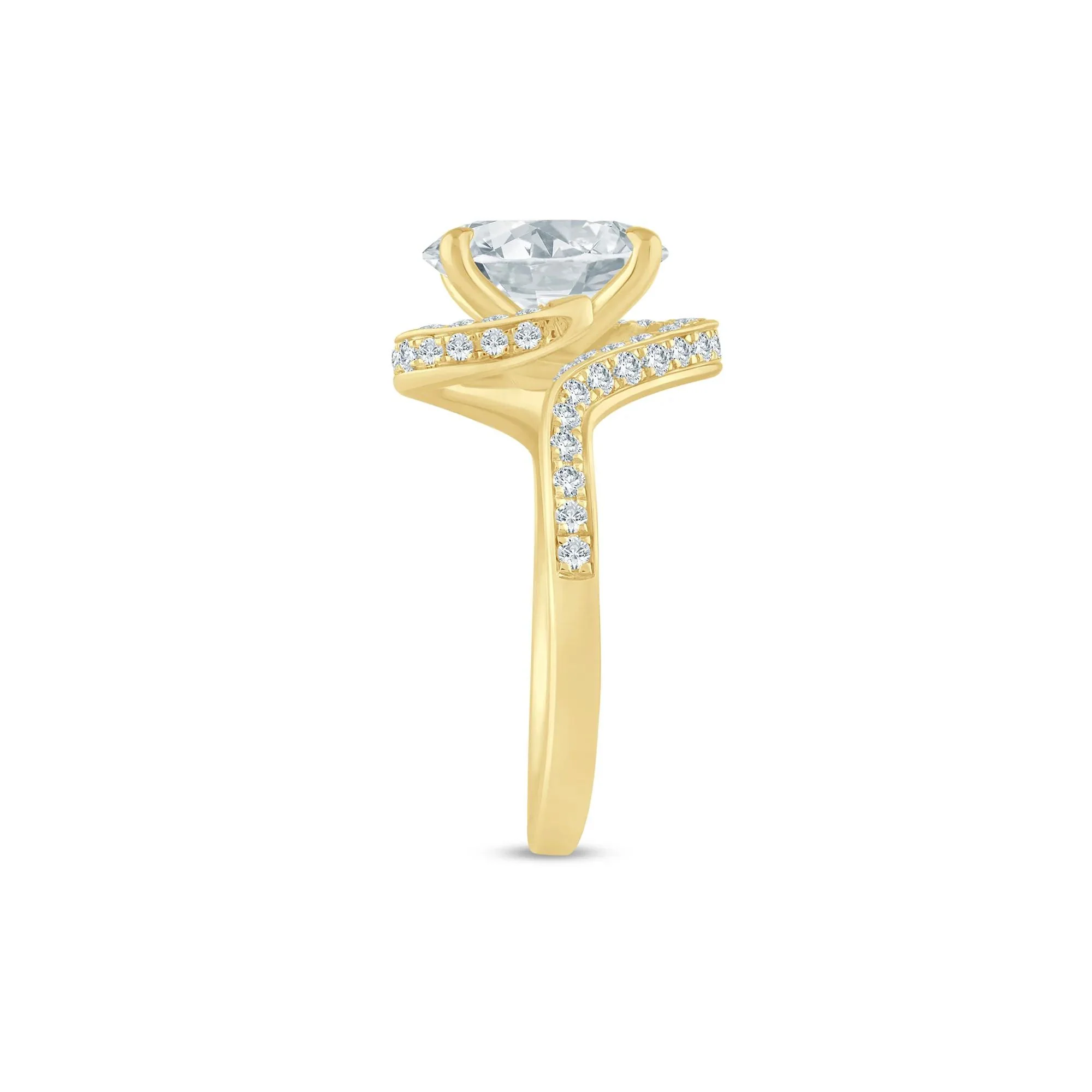 2 1/2 CT. Tw. Lab Grown Diamond Bypass Engagement Ring 14K Yellow Gold Size 5 - Image 3