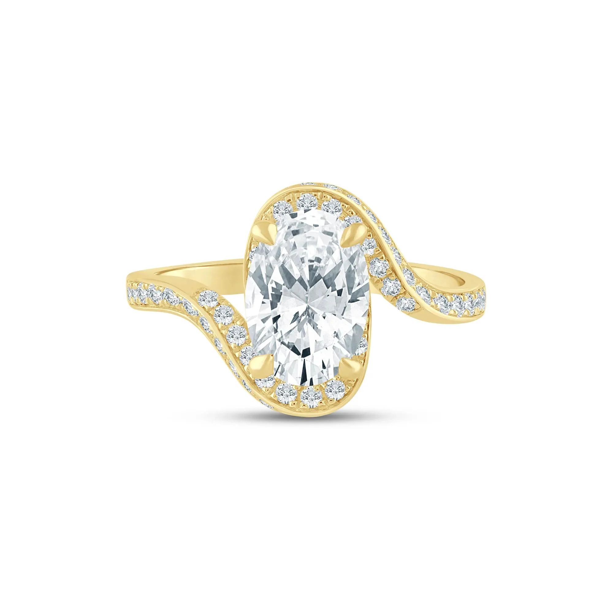 2 1/2 CT. Tw. Lab Grown Diamond Bypass Engagement Ring 14K Yellow Gold Size 7