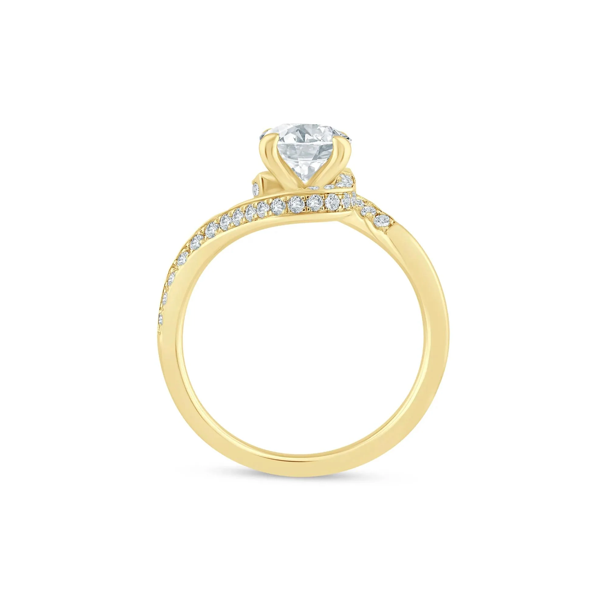 2 1/2 CT. Tw. Lab Grown Diamond Bypass Engagement Ring 14K Yellow Gold Size 7 - Image 2