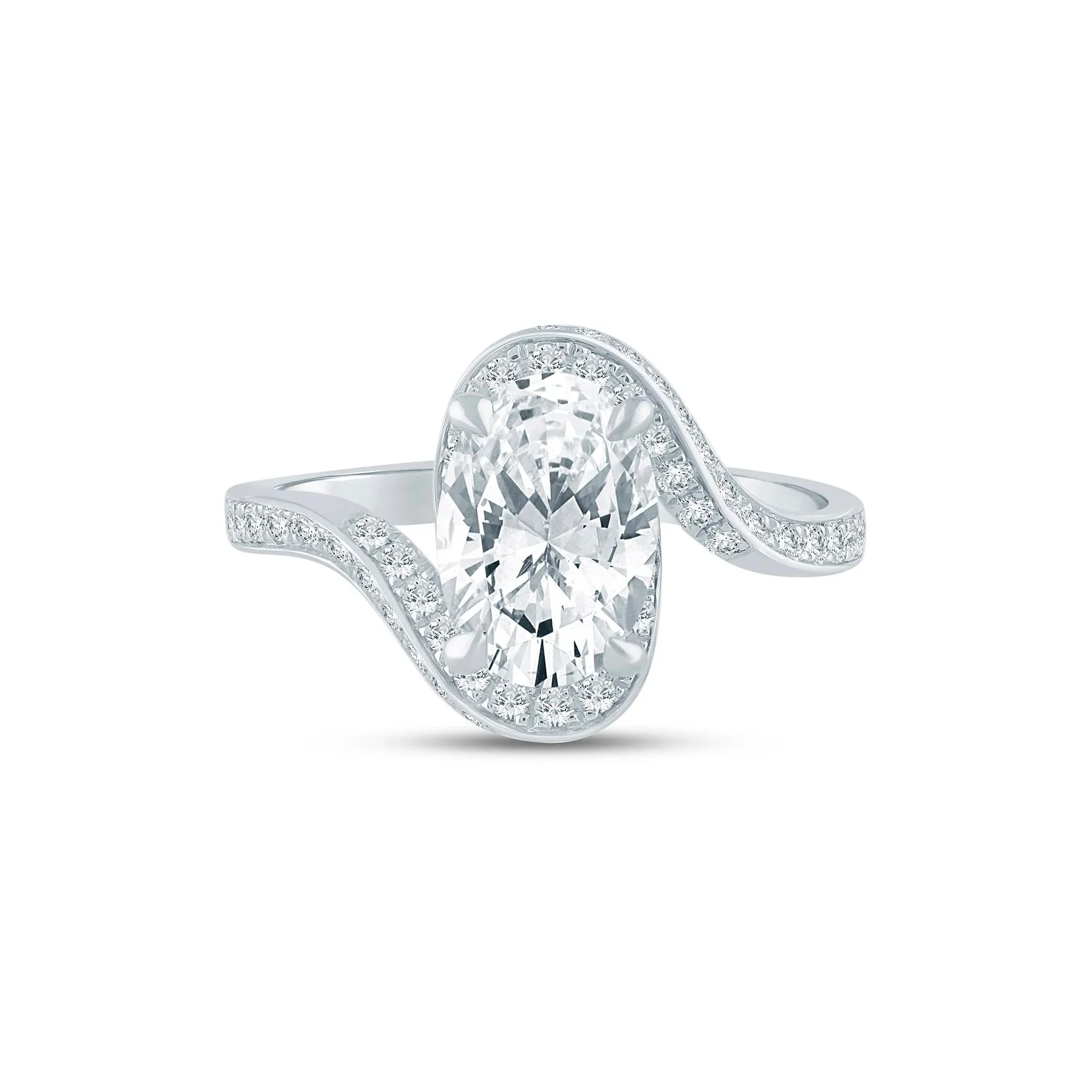 2 1/2 CT. Tw. Lab Grown Diamond Bypass Engagement Ring 14K White Gold Size 6