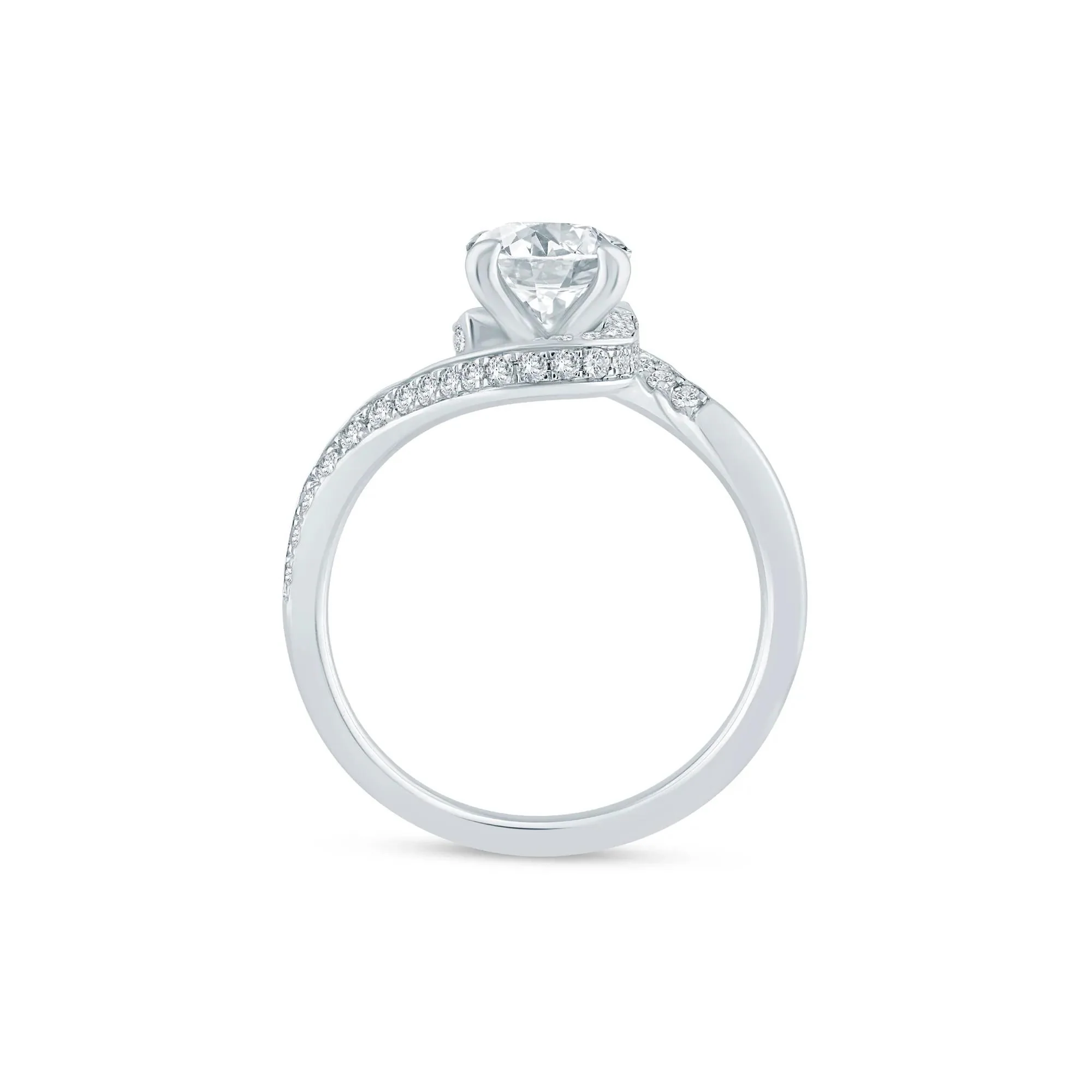 2 1/2 CT. Tw. Lab Grown Diamond Bypass Engagement Ring 14K White Gold Size 7 - Image 2